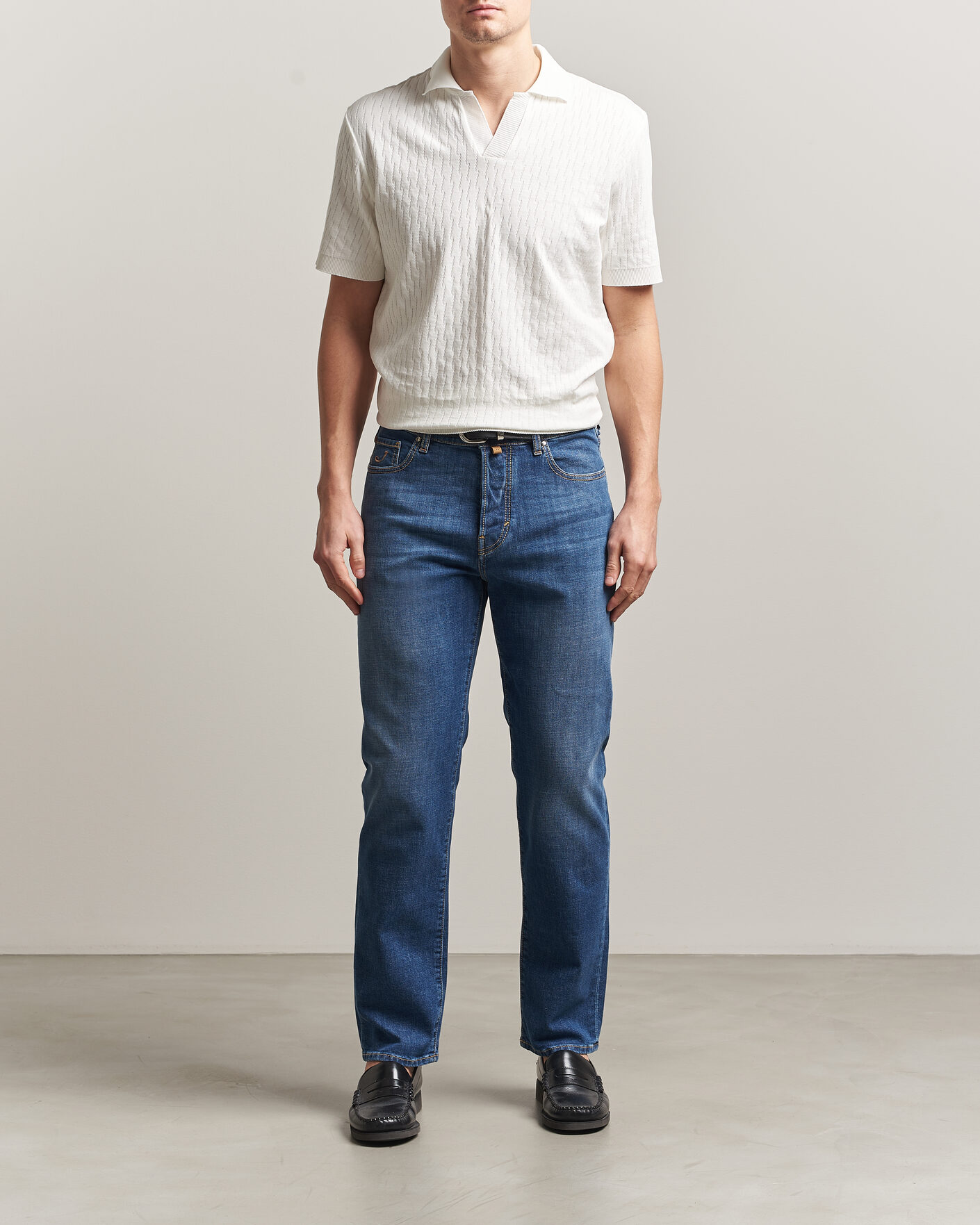 Hombres | Pantalones | Jacob Cohën | Edos Regular Straight Fit Stretch Jeans Mid Blue