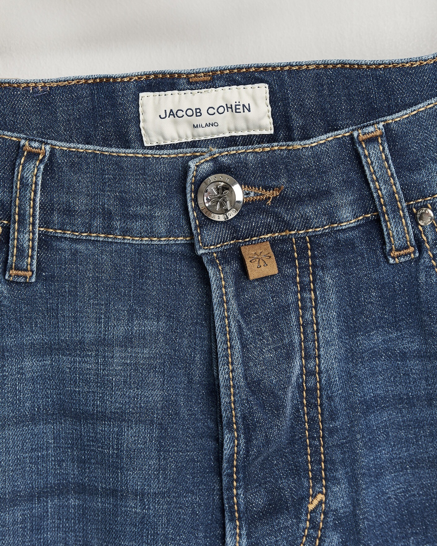 Hombres | Pantalones | Jacob Cohën | Edos Regular Straight Fit Stretch Jeans Mid Blue