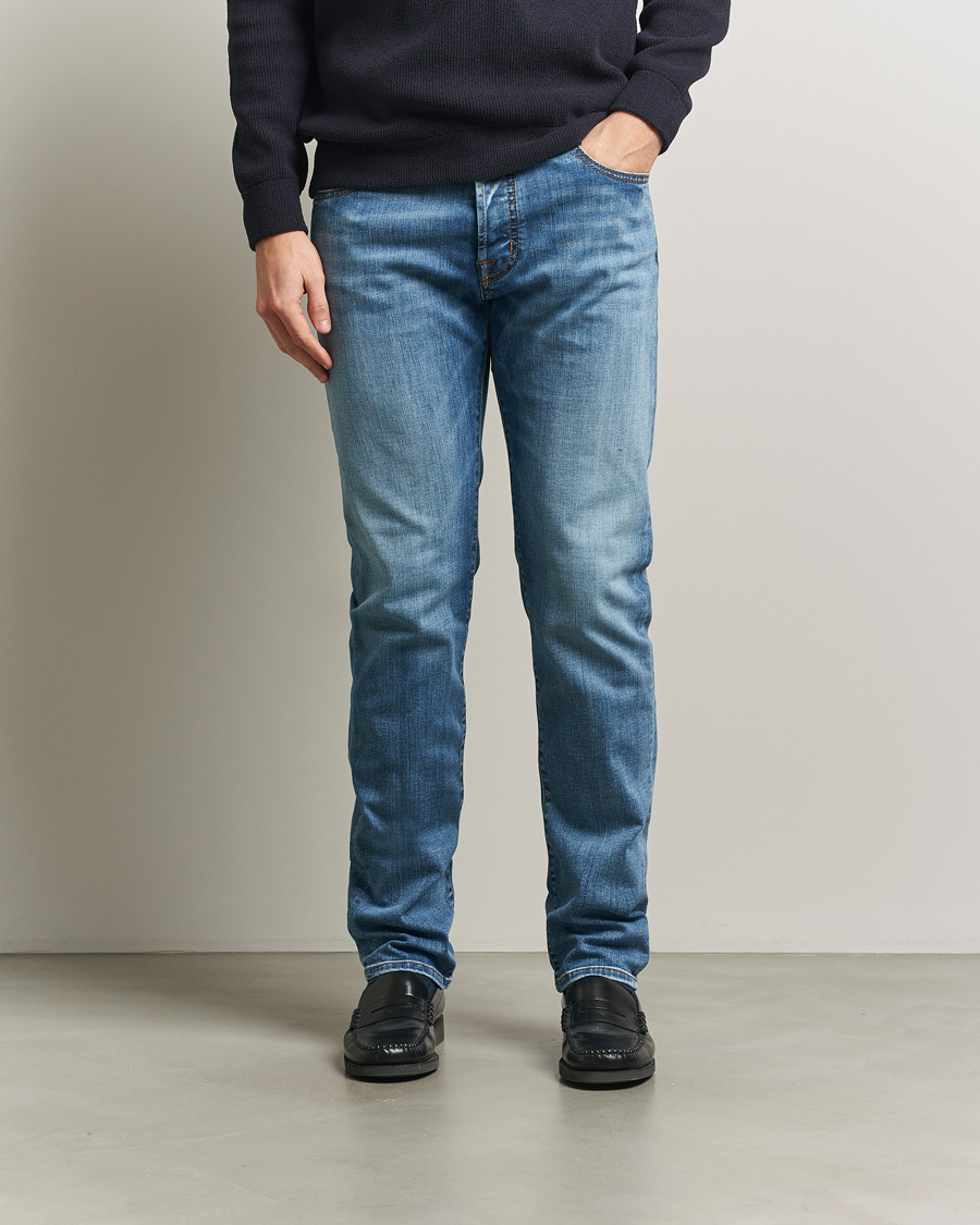 Hombres | Pantalones | Jacob Cohën | Bard Slim Fit Stretch Jeans Light Blue