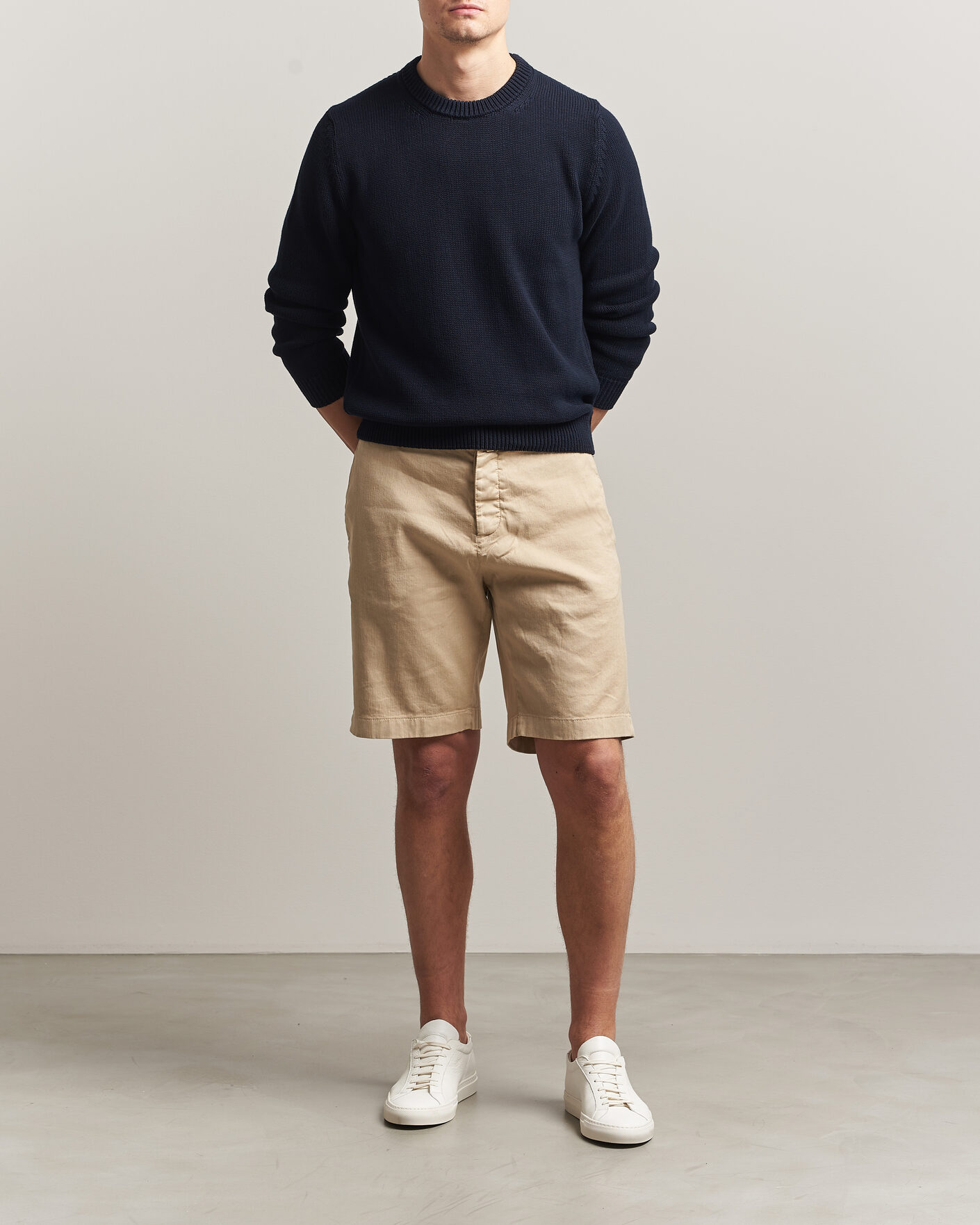 Hombres | Pantalones cortos | Jacob Cohën | George Stretch Linen Shorts Beige
