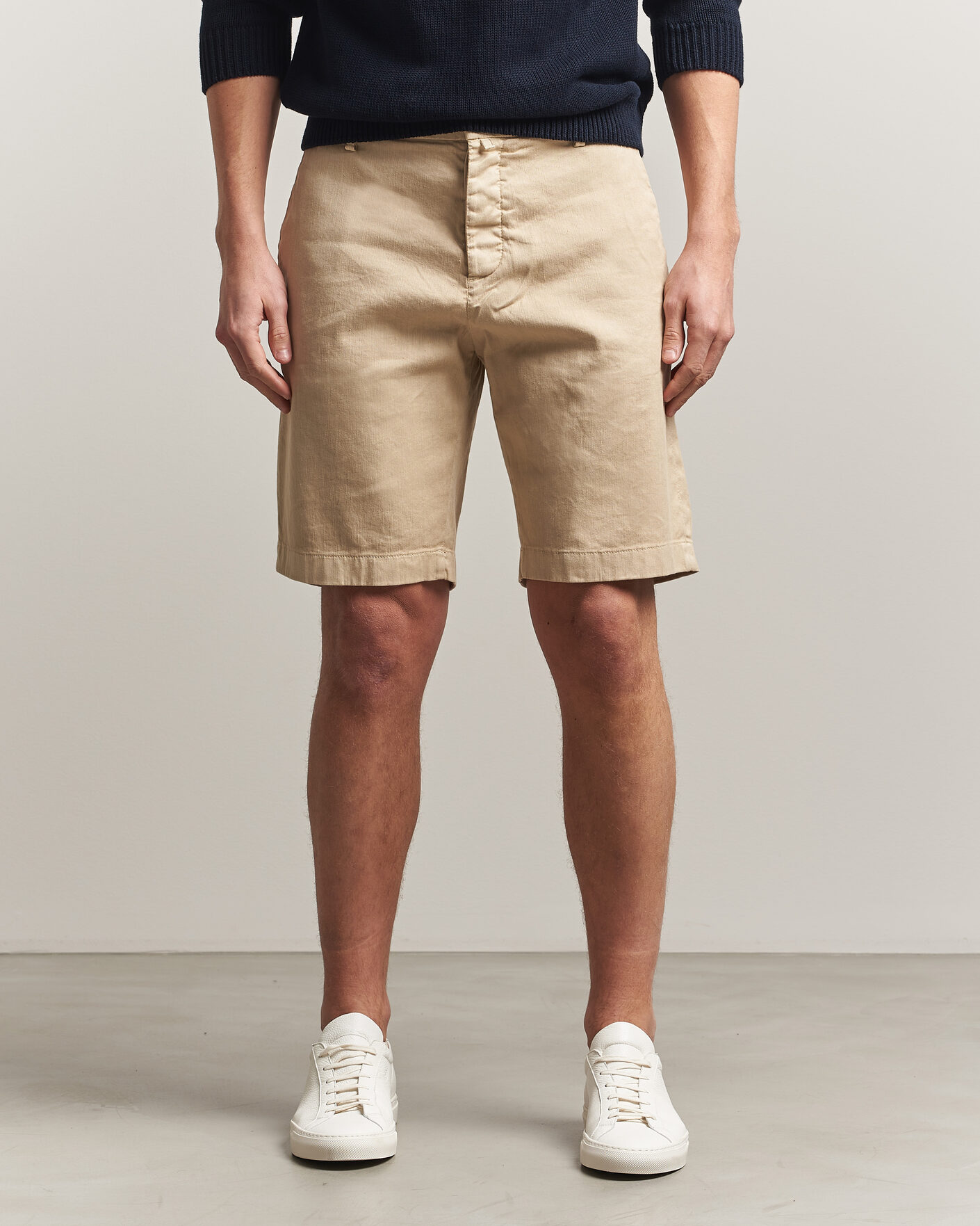 Hombres | Pantalones cortos | Jacob Cohën | George Stretch Linen Shorts Beige
