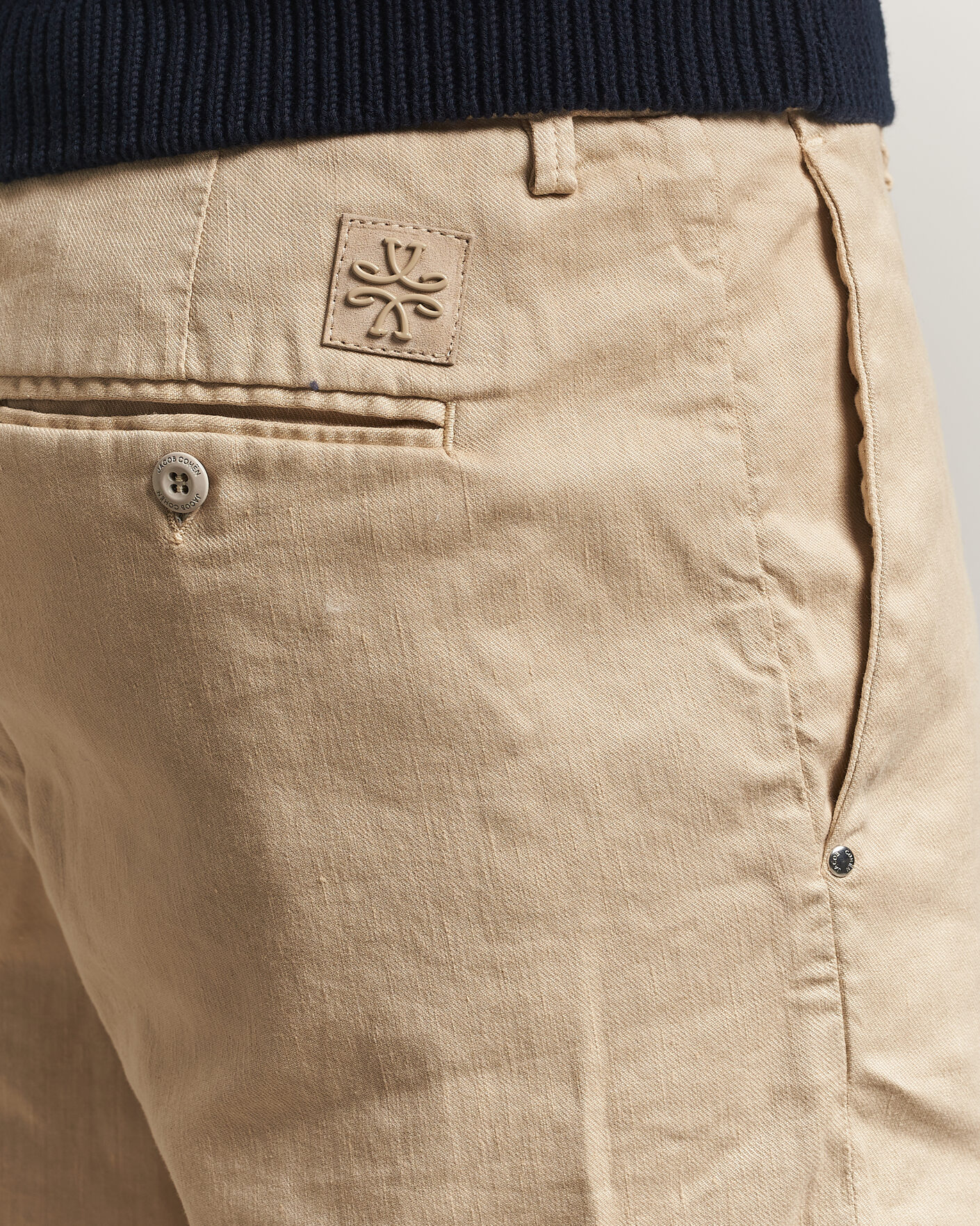 Hombres | Pantalones cortos | Jacob Cohën | George Stretch Linen Shorts Beige