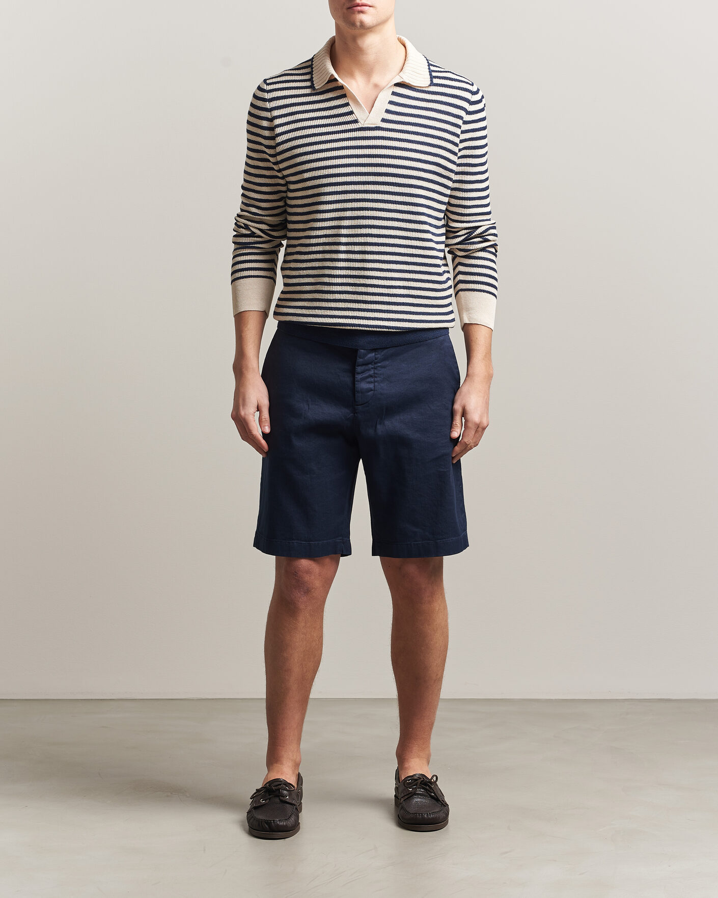 Hombres | Pantalones cortos | Jacob Cohën | George Stretch Linen Shorts Navy