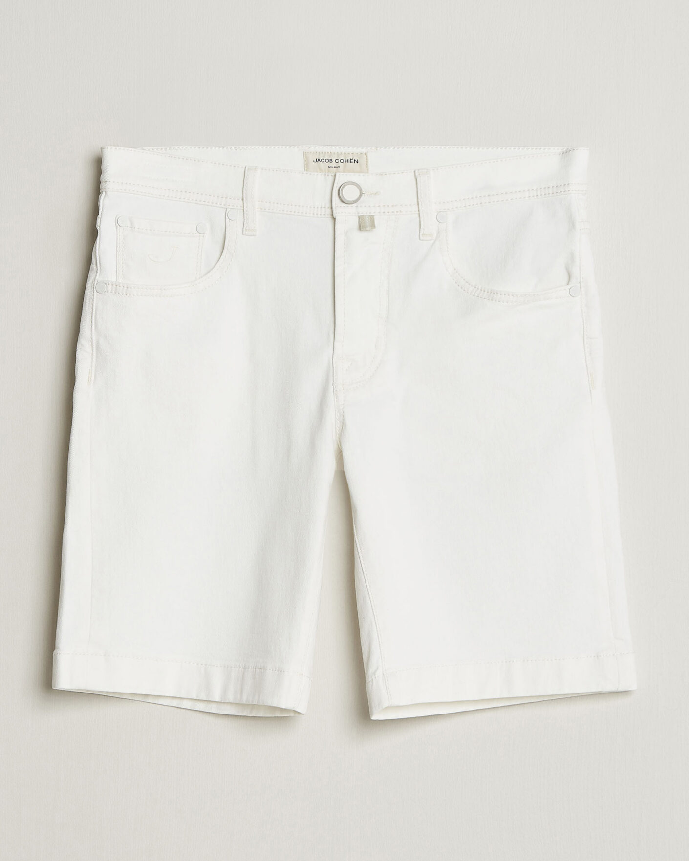 Hombres | Pantalones cortos | Jacob Cohën | Nicolas Bull Stretch Denim Shorts White