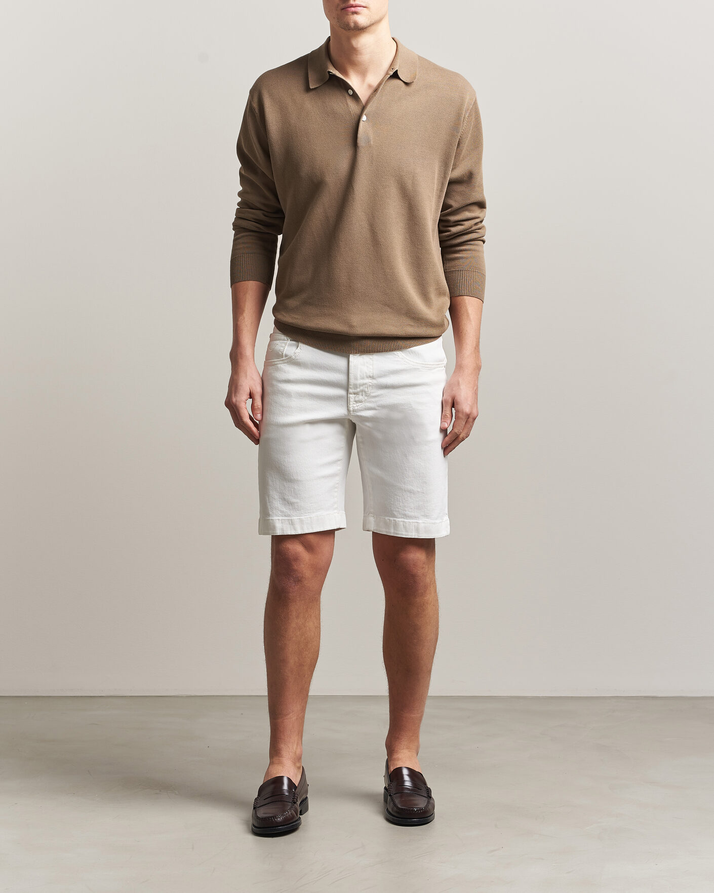 Hombres | Pantalones cortos | Jacob Cohën | Nicolas Bull Stretch Denim Shorts White