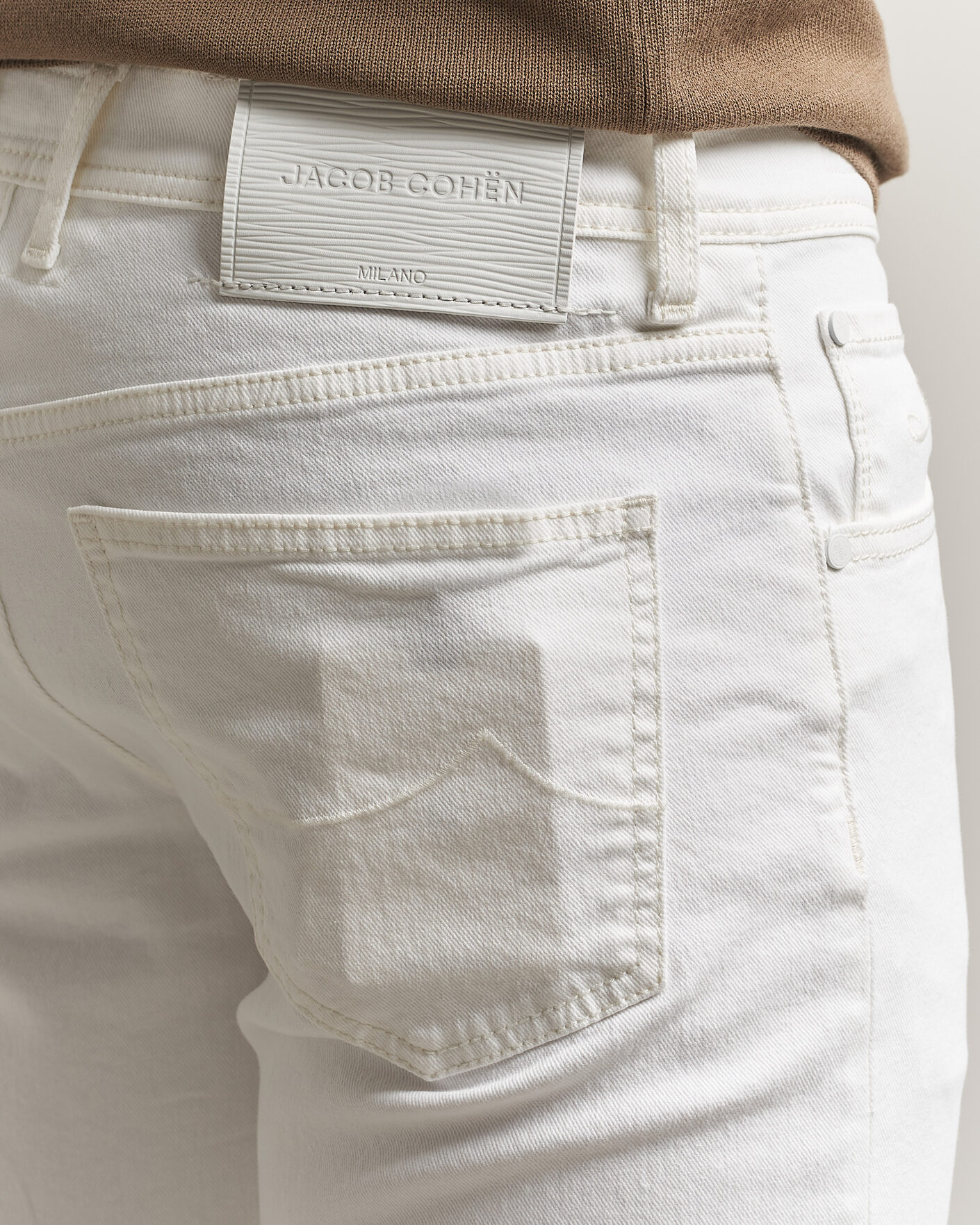 Hombres | Pantalones cortos | Jacob Cohën | Nicolas Bull Stretch Denim Shorts White
