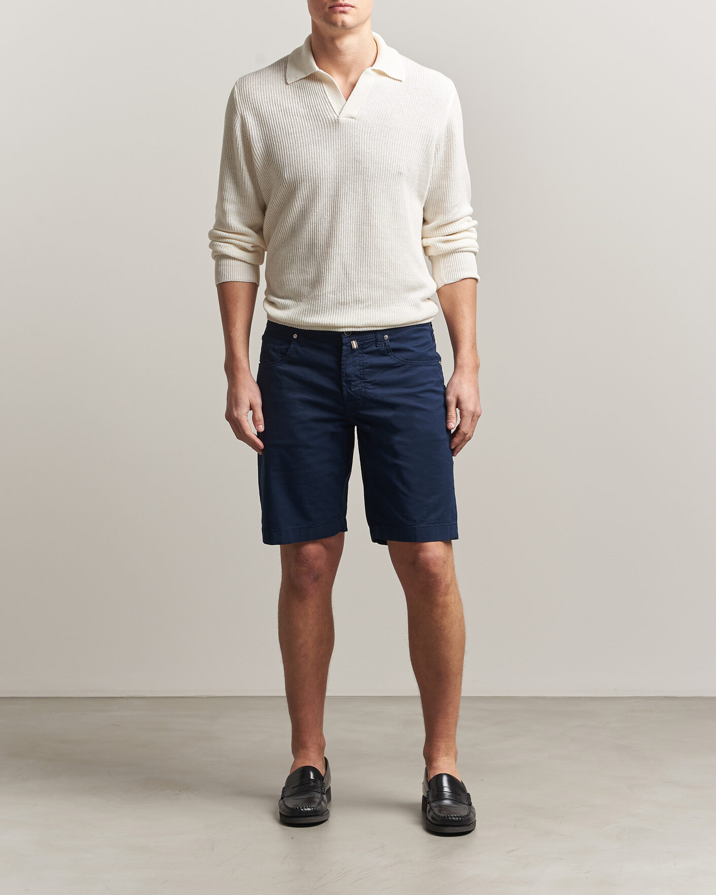 Hombres | Pantalones cortos | Jacob Cohën | Nicolas Cotton Gabardine Shorts Navy