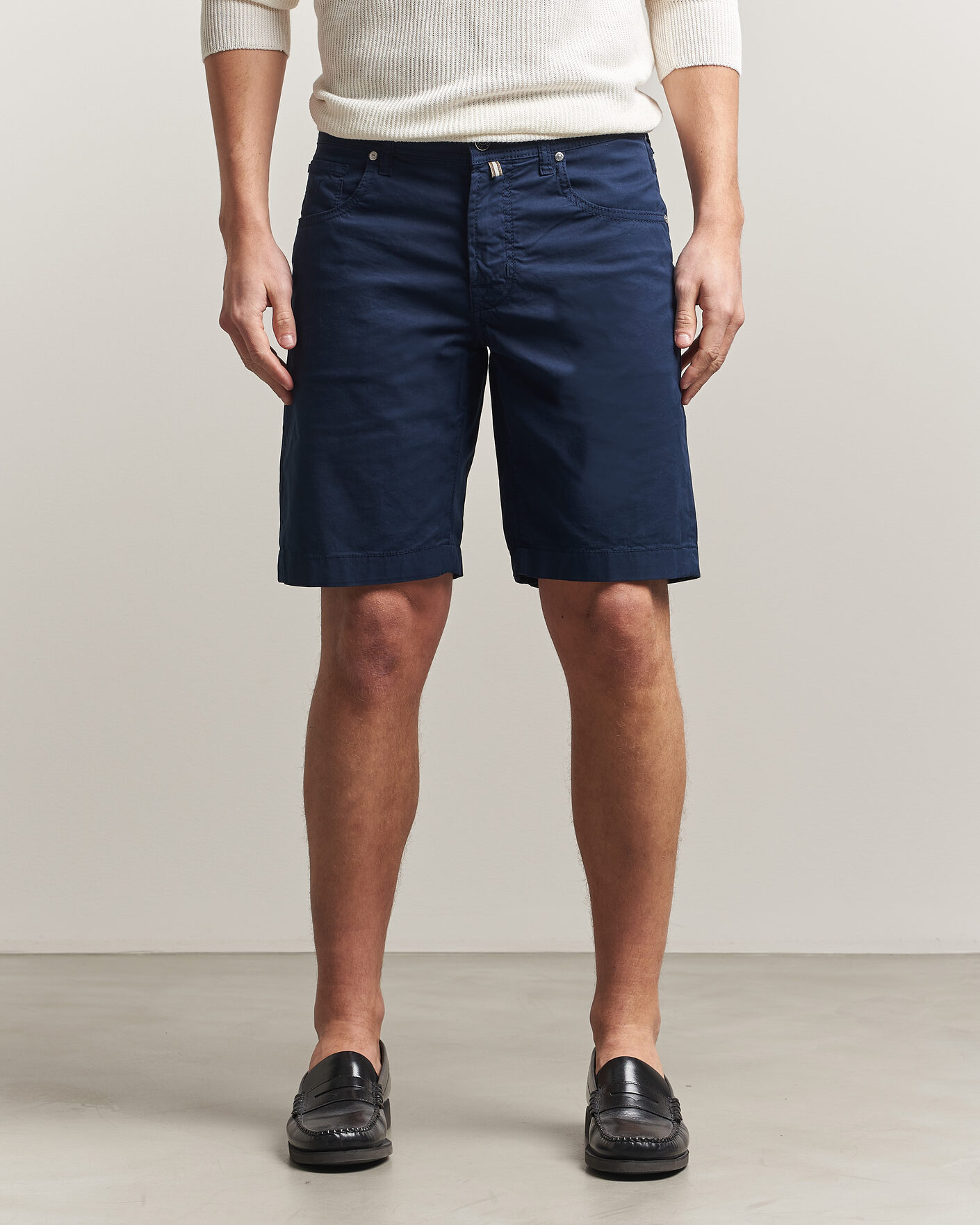Hombres | Pantalones cortos | Jacob Cohën | Nicolas Cotton Gabardine Shorts Navy