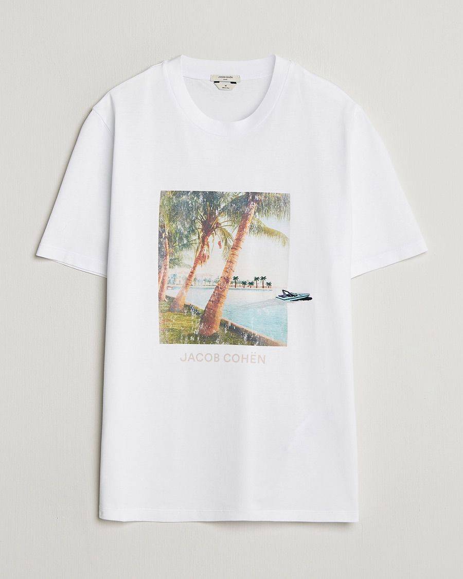 Hombres | Camisetas | Jacob Cohën | Cotton Logo T-Shirt White