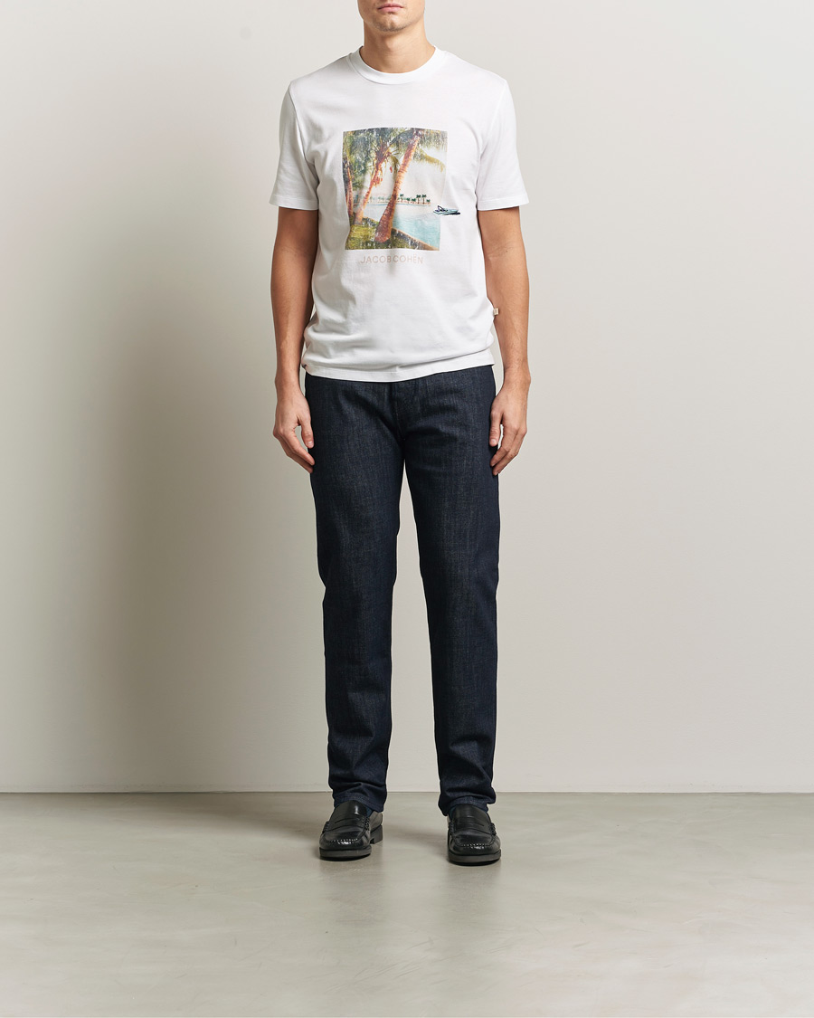 Hombres | Camisetas | Jacob Cohën | Cotton Logo T-Shirt White