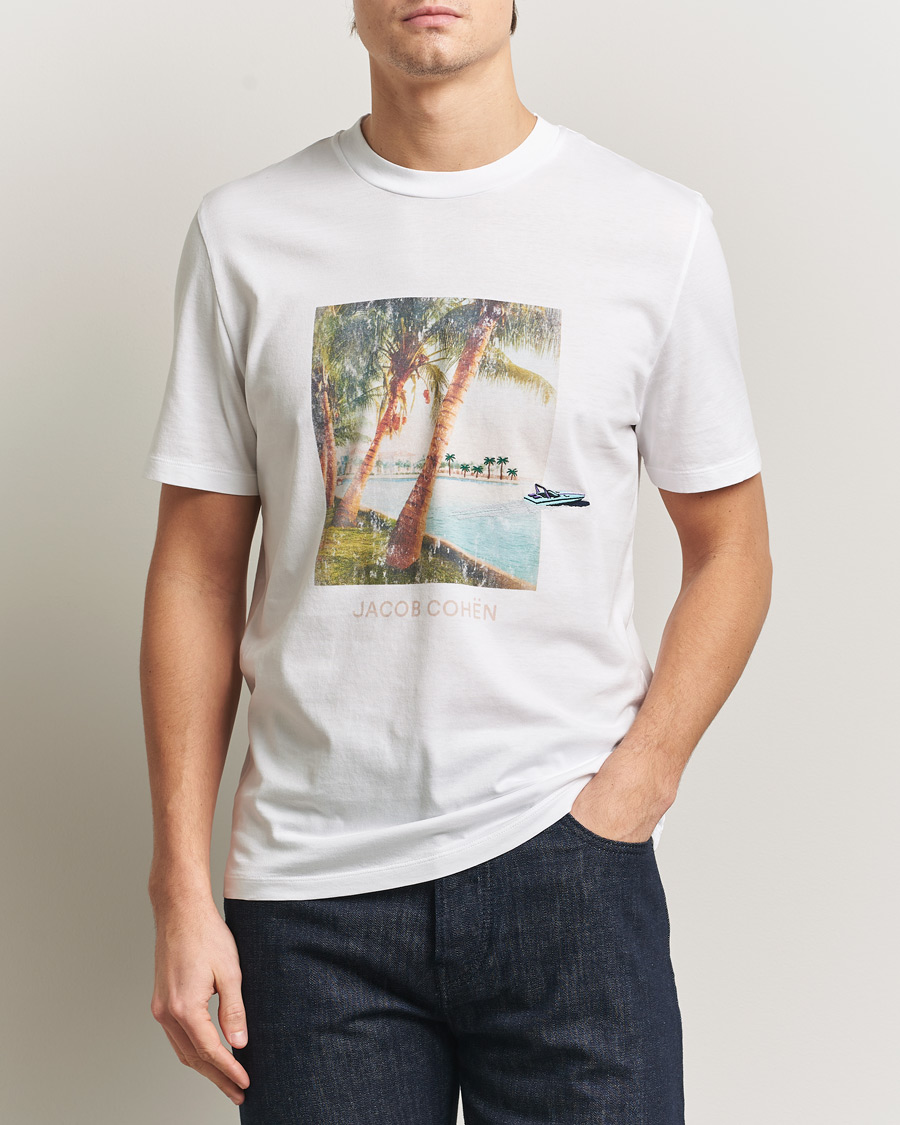 Hombres | Camisetas | Jacob Cohën | Cotton Logo T-Shirt White