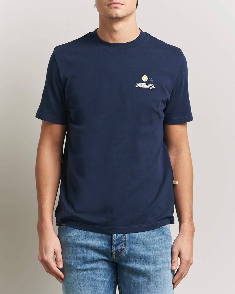 Hombres | Camisetas | Jacob Cohën | Cotton Logo T-Shirt Navy