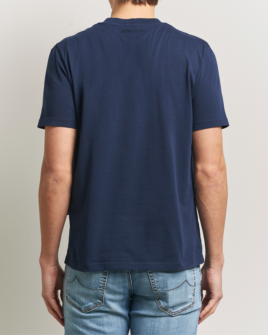 Hombres | Camisetas | Jacob Cohën | Cotton Logo T-Shirt Navy