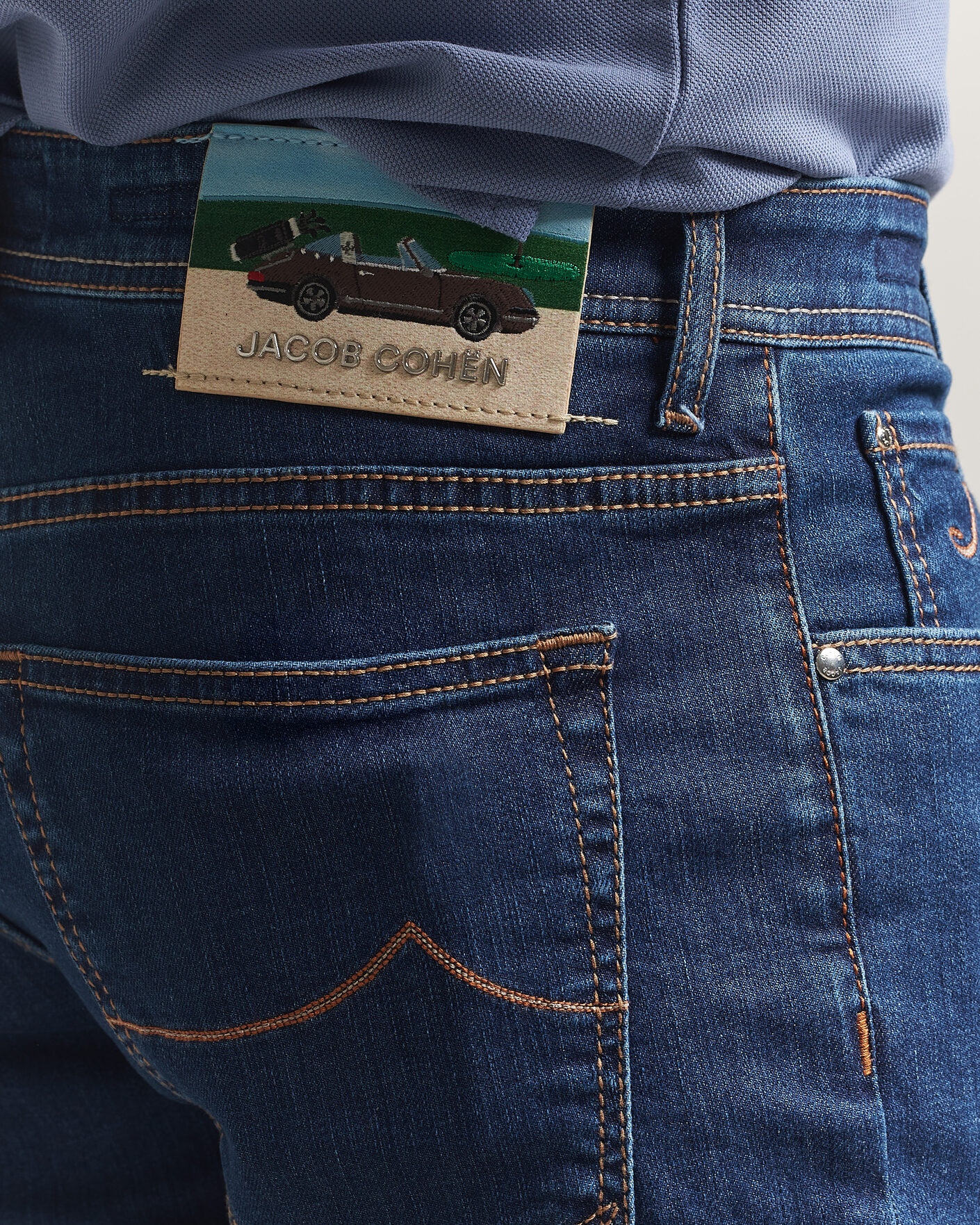 Hombres | Vaqueros | Jacob Cohën | Bard Slim Fit Stretch Porsche Patch Jeans Dark Blue