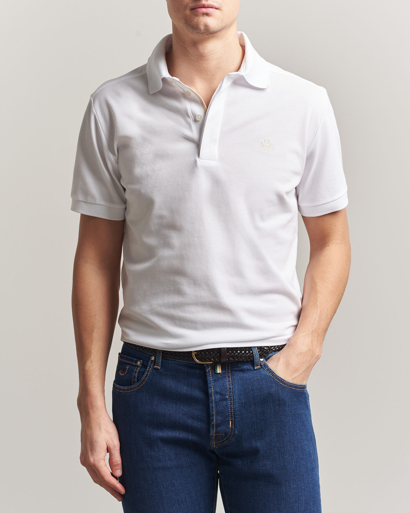 Hombres | Polos | Jacob Cohën | Cotton Polo Piquet Optical White