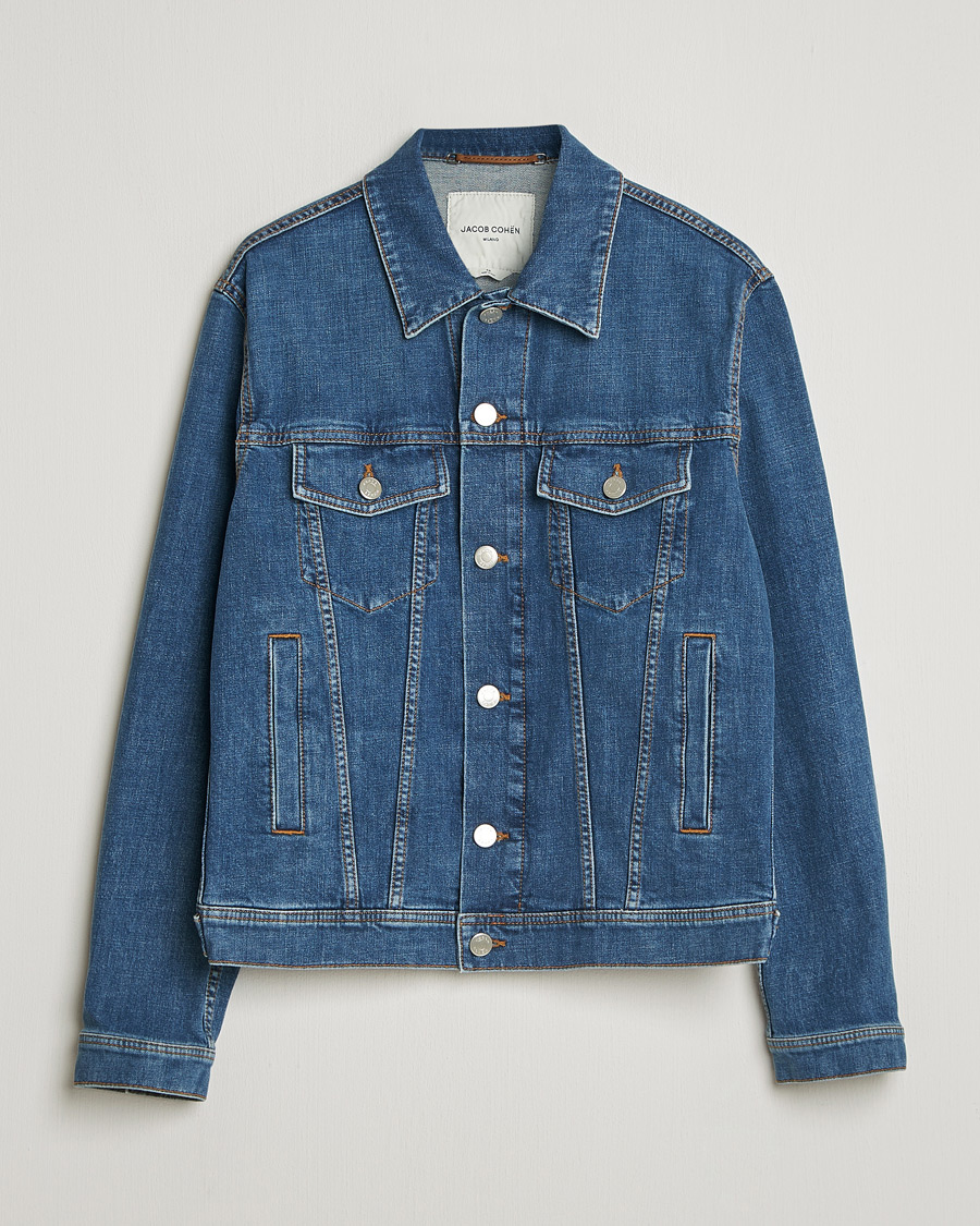Hombres | Abrigos y chaquetas | Jacob Cohën | Denim Trucker Jacket Mid Blue
