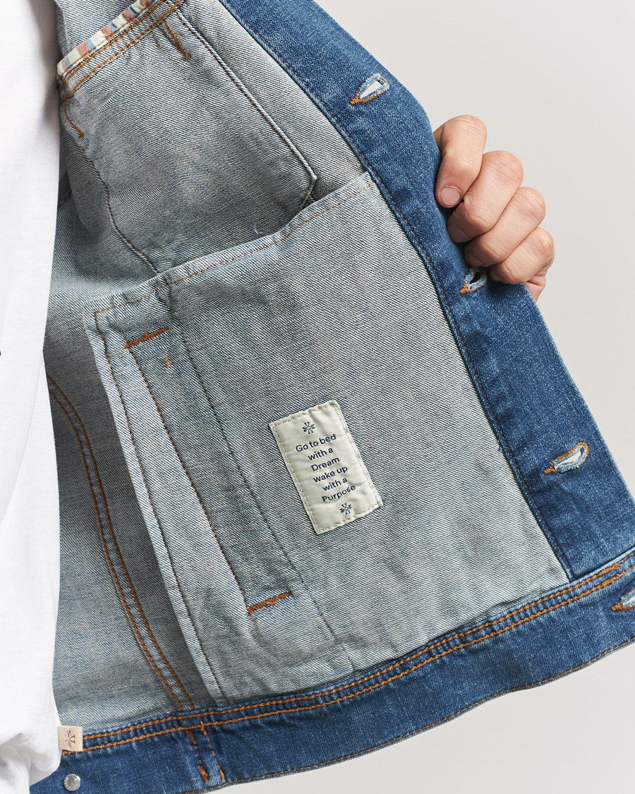 Hombres | Abrigos y chaquetas | Jacob Cohën | Denim Trucker Jacket Mid Blue