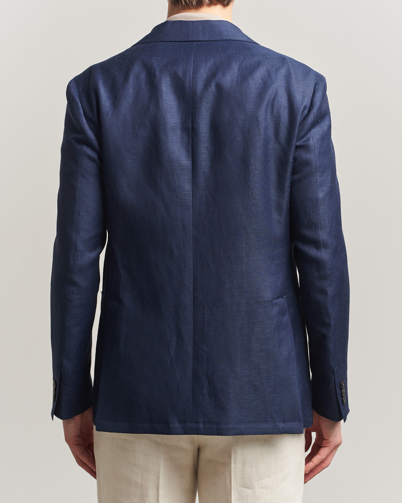 Hombres | Blazers | Canali | Unconstructed Wool/Linen Blazer Dark Blue