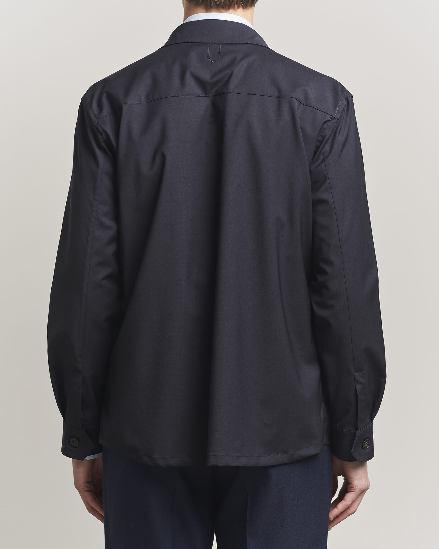 Hombres | Camisas | Canali | Travel Wool Overshirt Navy