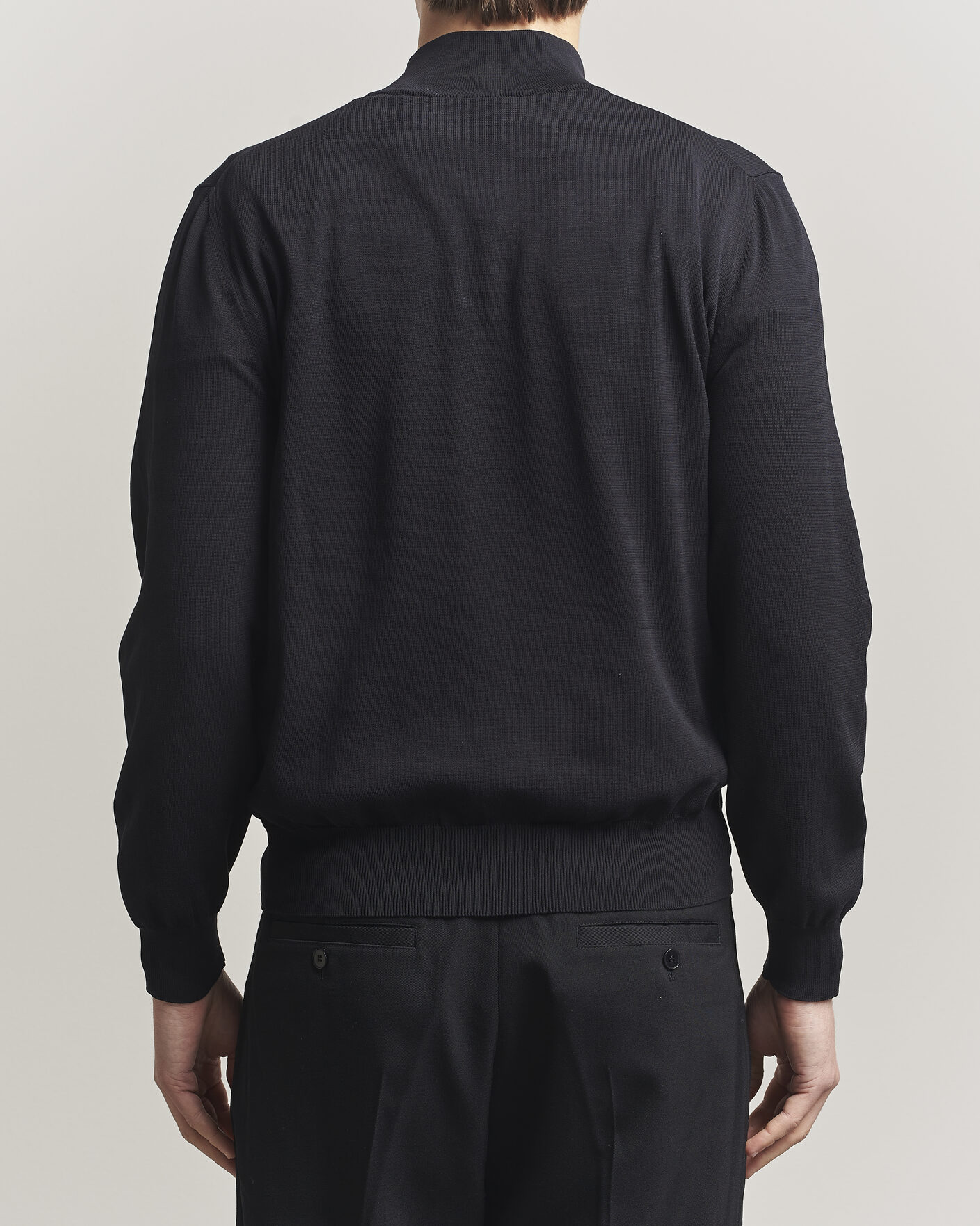 Hombres | Jerséis y prendas de punto | Canali | Cotton Half Zip Black