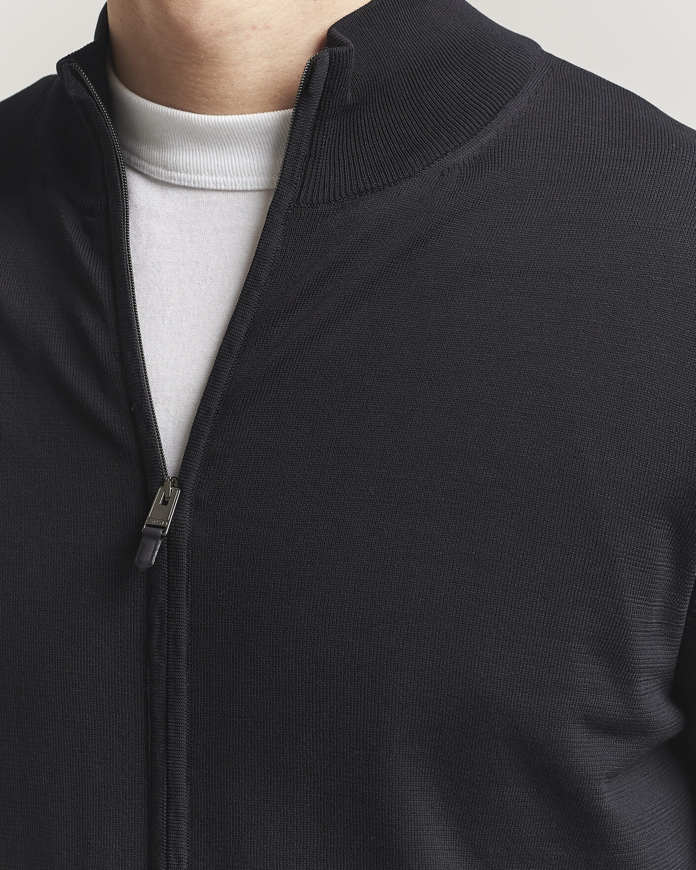 Hombres | Jerséis y prendas de punto | Canali | Cotton Full Zip Black