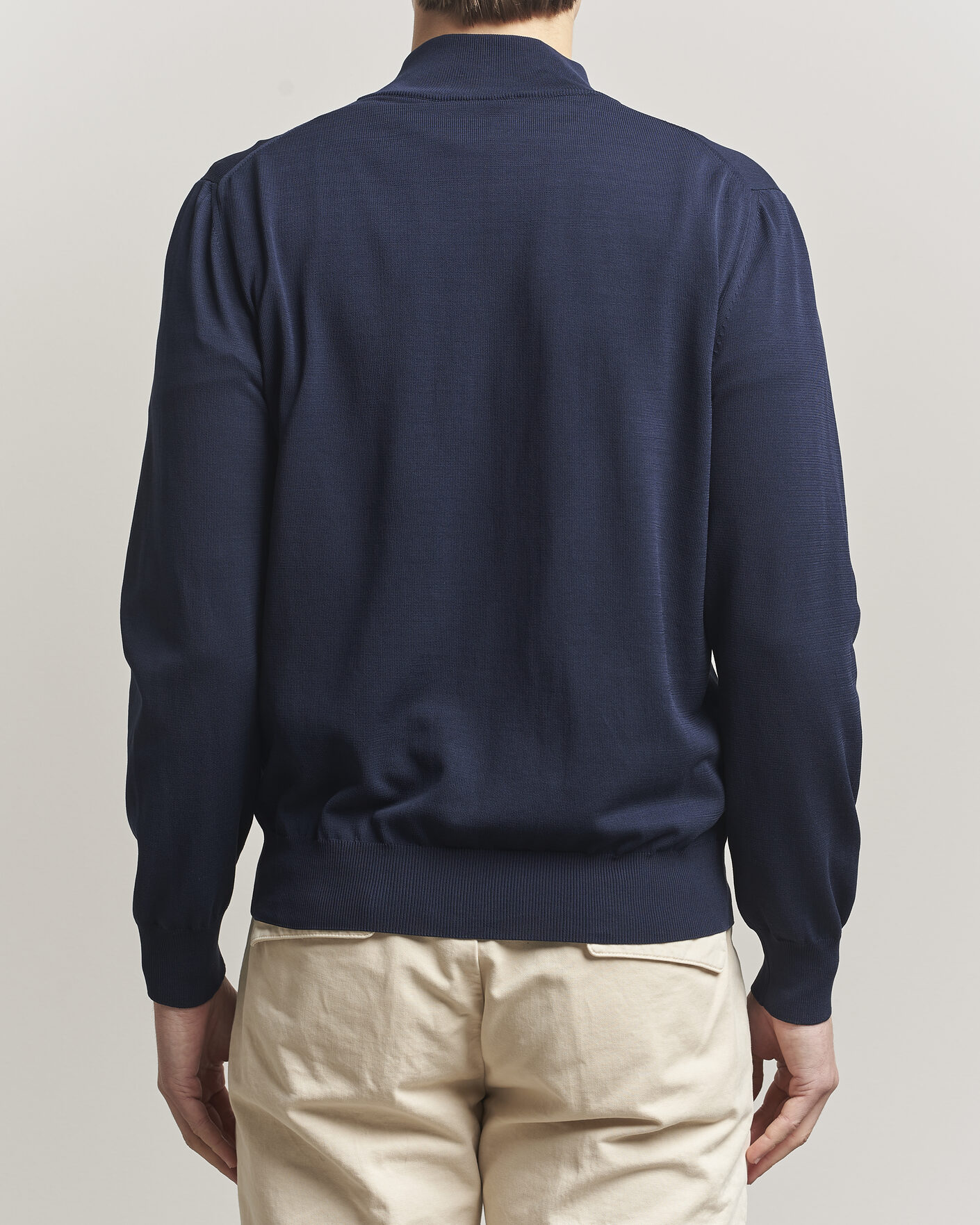 Hombres | Jerséis y prendas de punto | Canali | Cotton Full Zip Navy