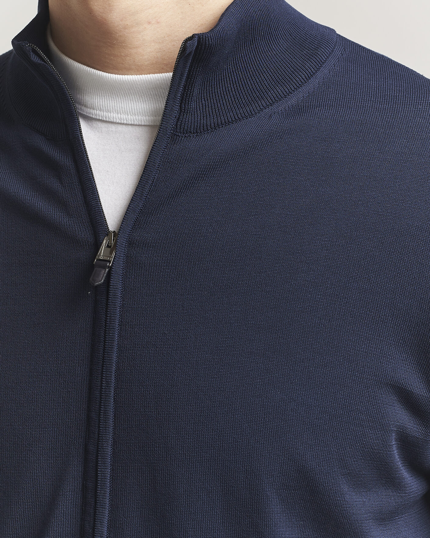Hombres | Jerséis y prendas de punto | Canali | Cotton Full Zip Navy