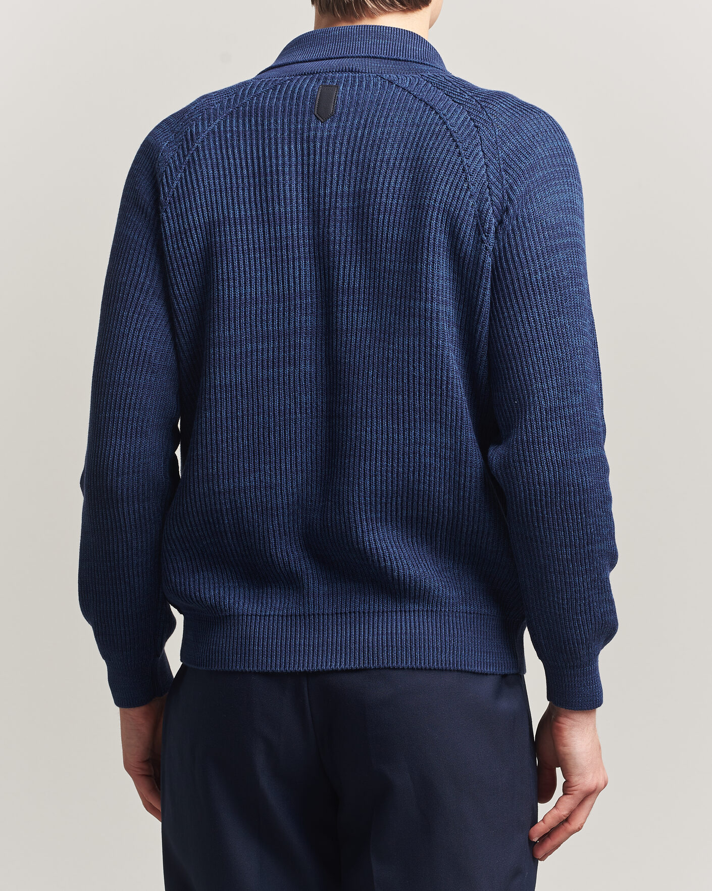 Hombres | Jerséis y prendas de punto | Canali | Rib Knit Shawl Cardigan Navy