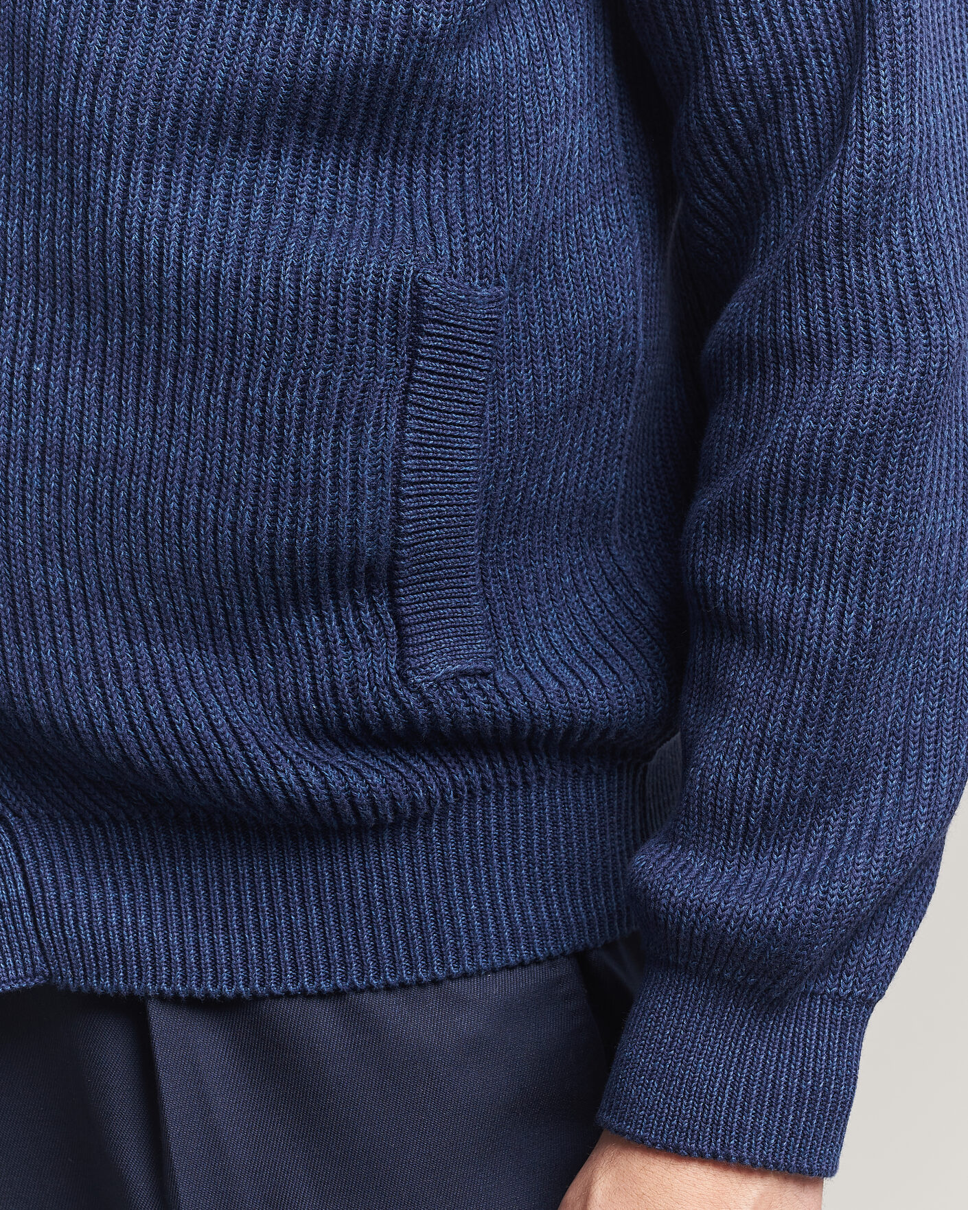 Hombres | Jerséis y prendas de punto | Canali | Rib Knit Shawl Cardigan Navy