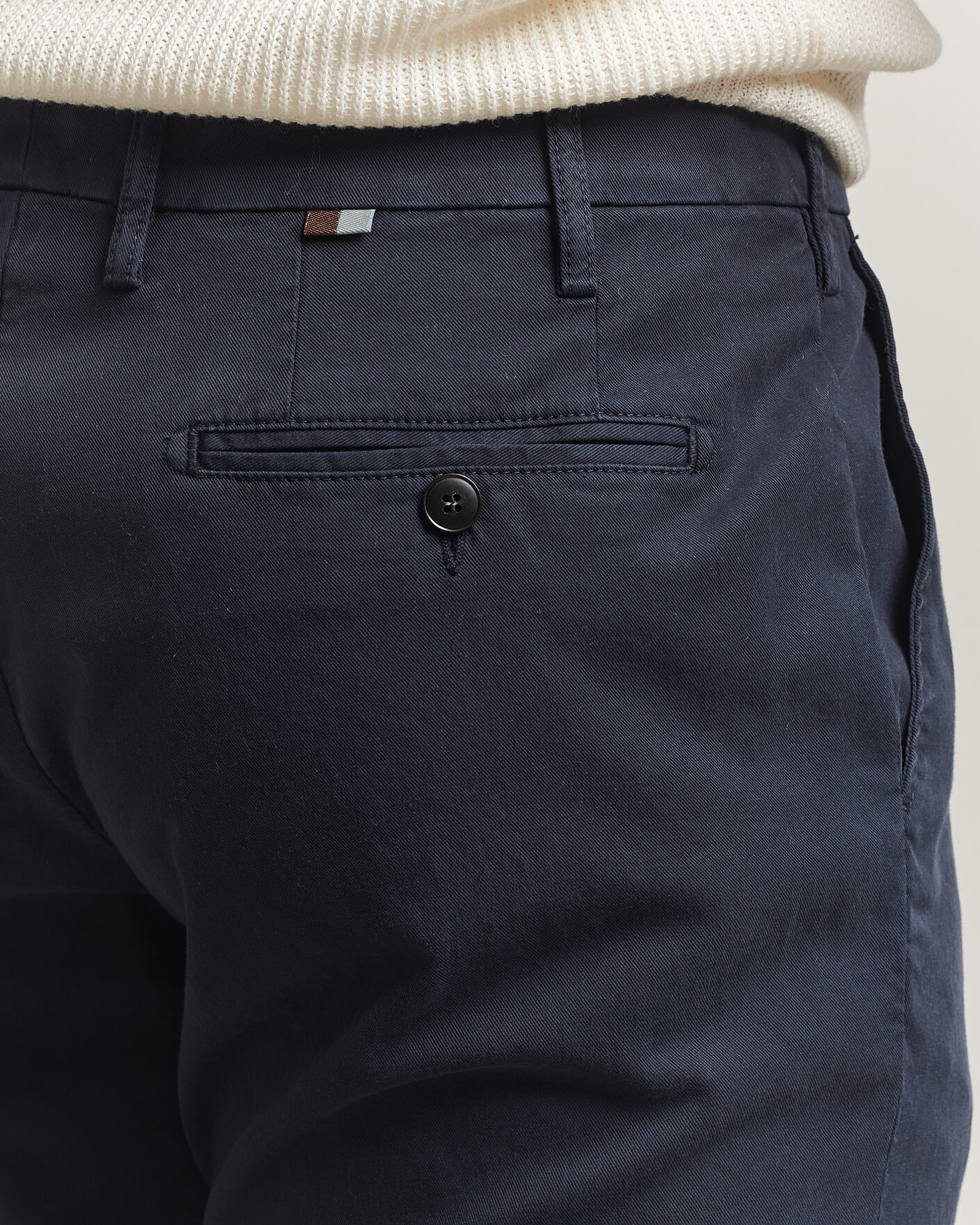 Hombres | Pantalones | Canali | Regular Fit Cotton/Stretch Chinos Navy