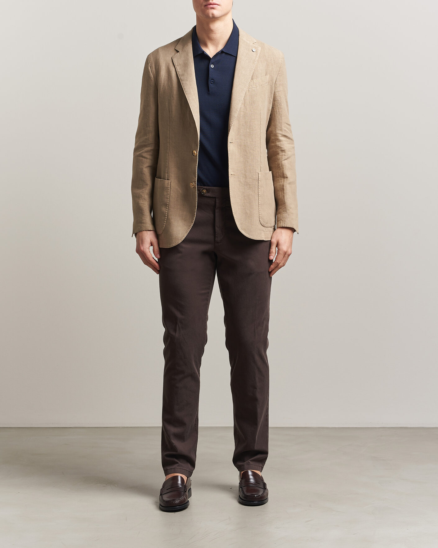 Hombres | Pantalones | Canali | Regular Fit Cotton/Stretch Chinos Dark Brown