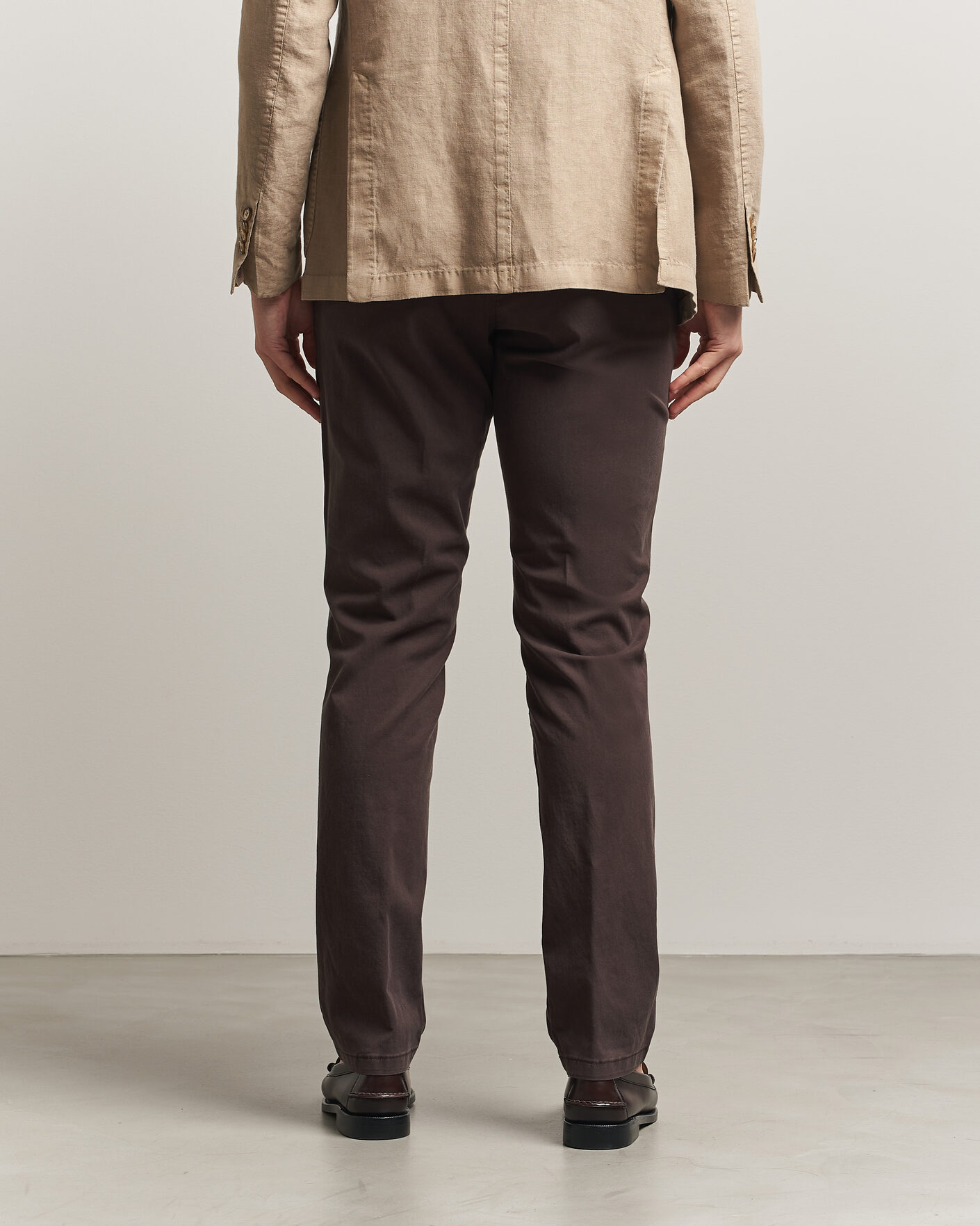 Hombres | Pantalones | Canali | Regular Fit Cotton/Stretch Chinos Dark Brown