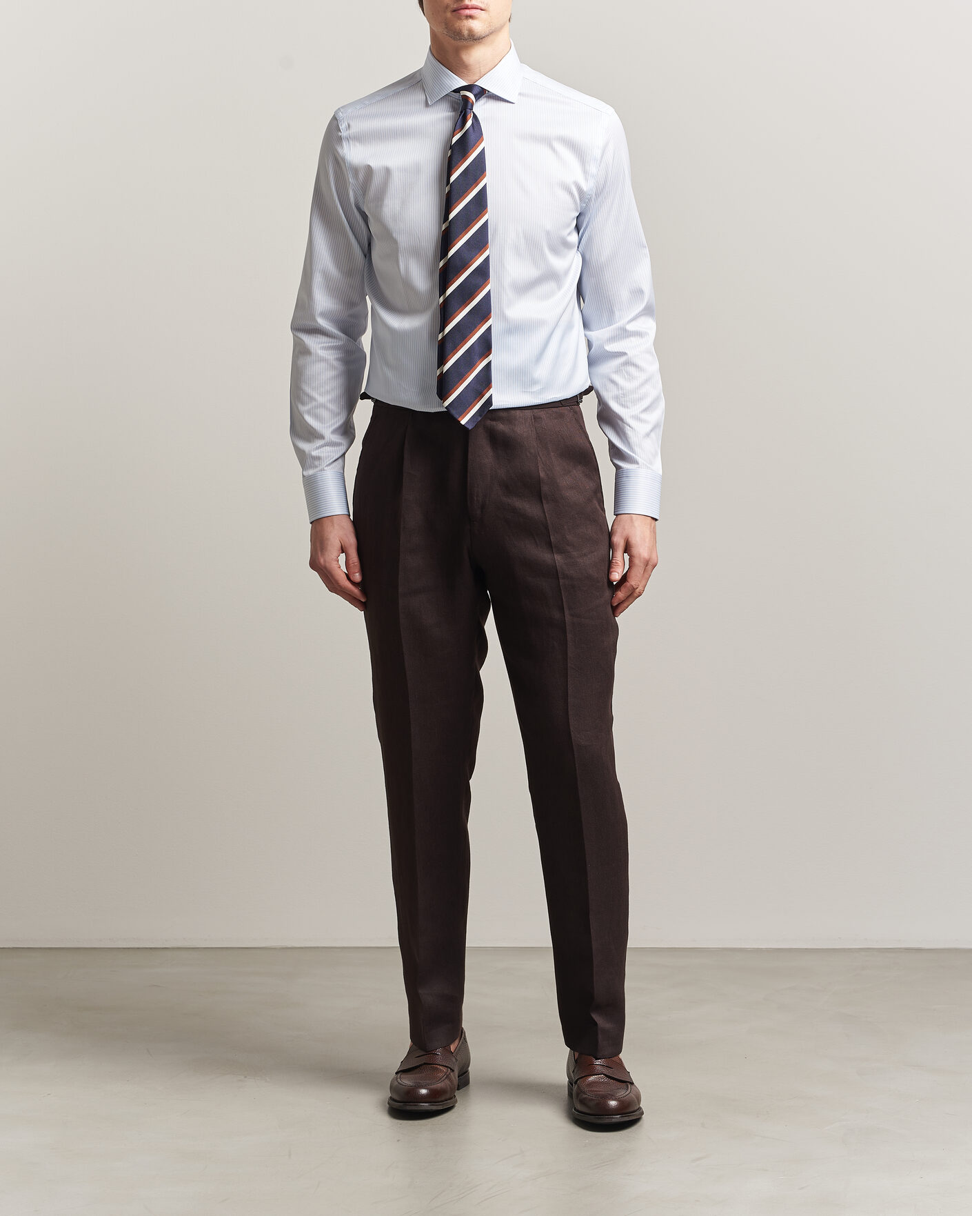 Hombres | Camisas | Canali | Slim Fit Impeccabile Shirt Light Blue Stripe