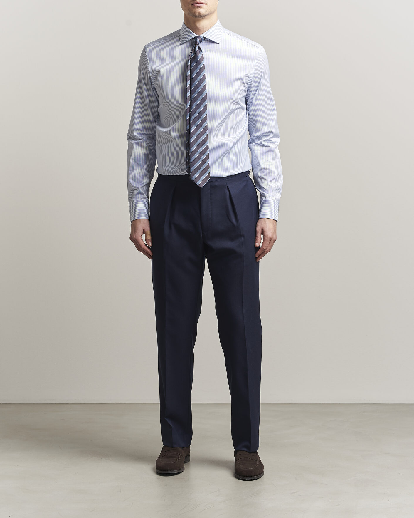 Hombres | Camisas | Canali | Slim Fit Impeccabile Shirt Blue Stripe