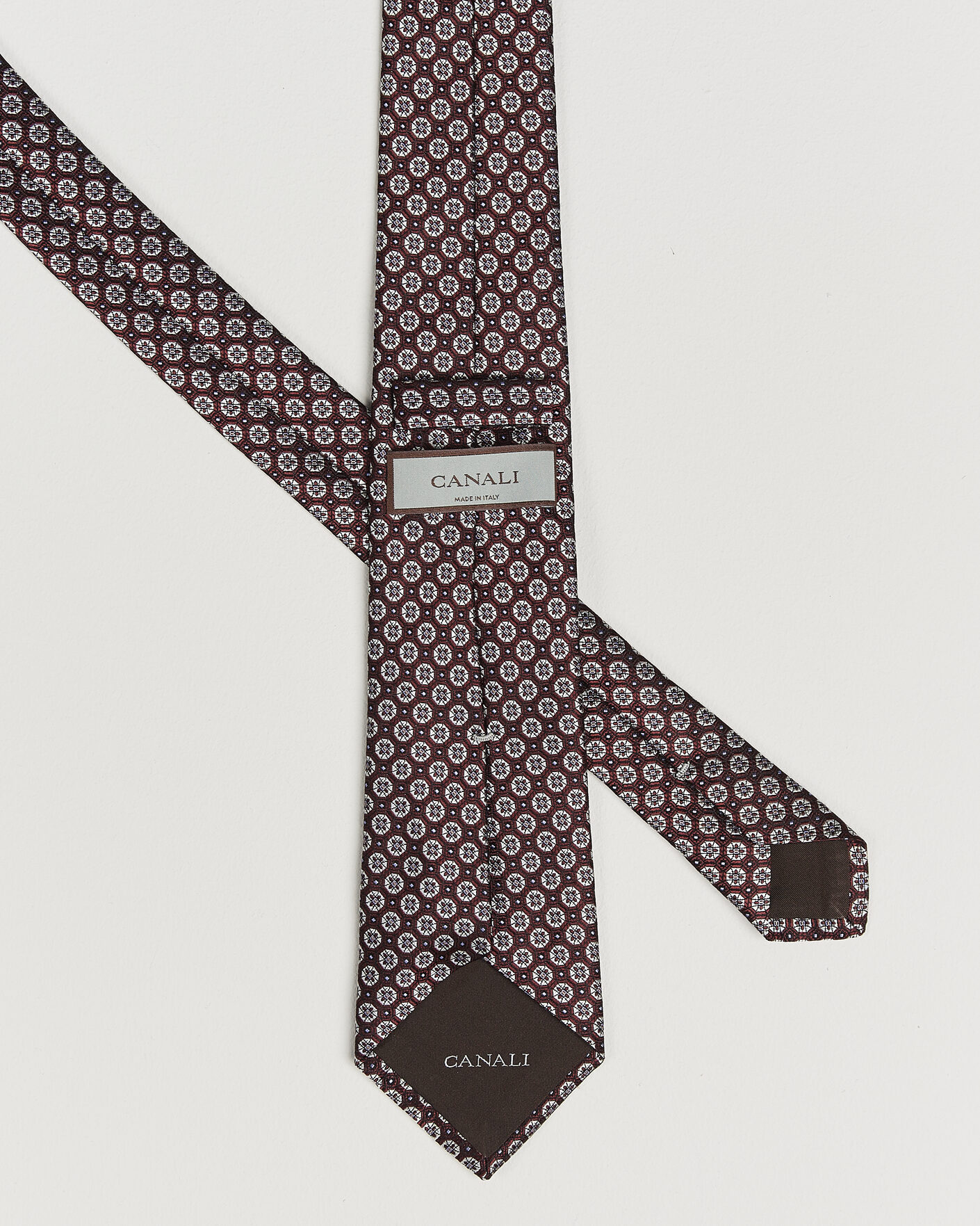 Hombres | Corbatas | Canali | Jacquard Flower Silk Tie Burgundy