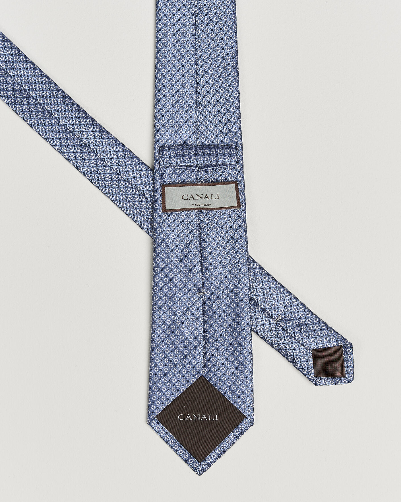 Hombres | Corbatas | Canali | Micro Structure Silk Tie Light Blue