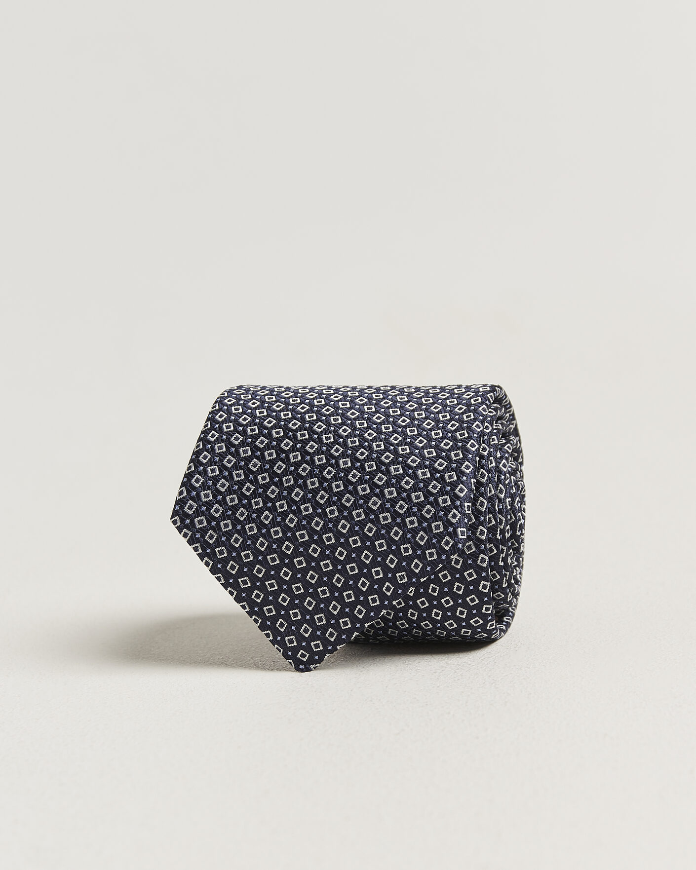 Hombres | Corbatas | Canali | Micro Structure Silk Tie Navy