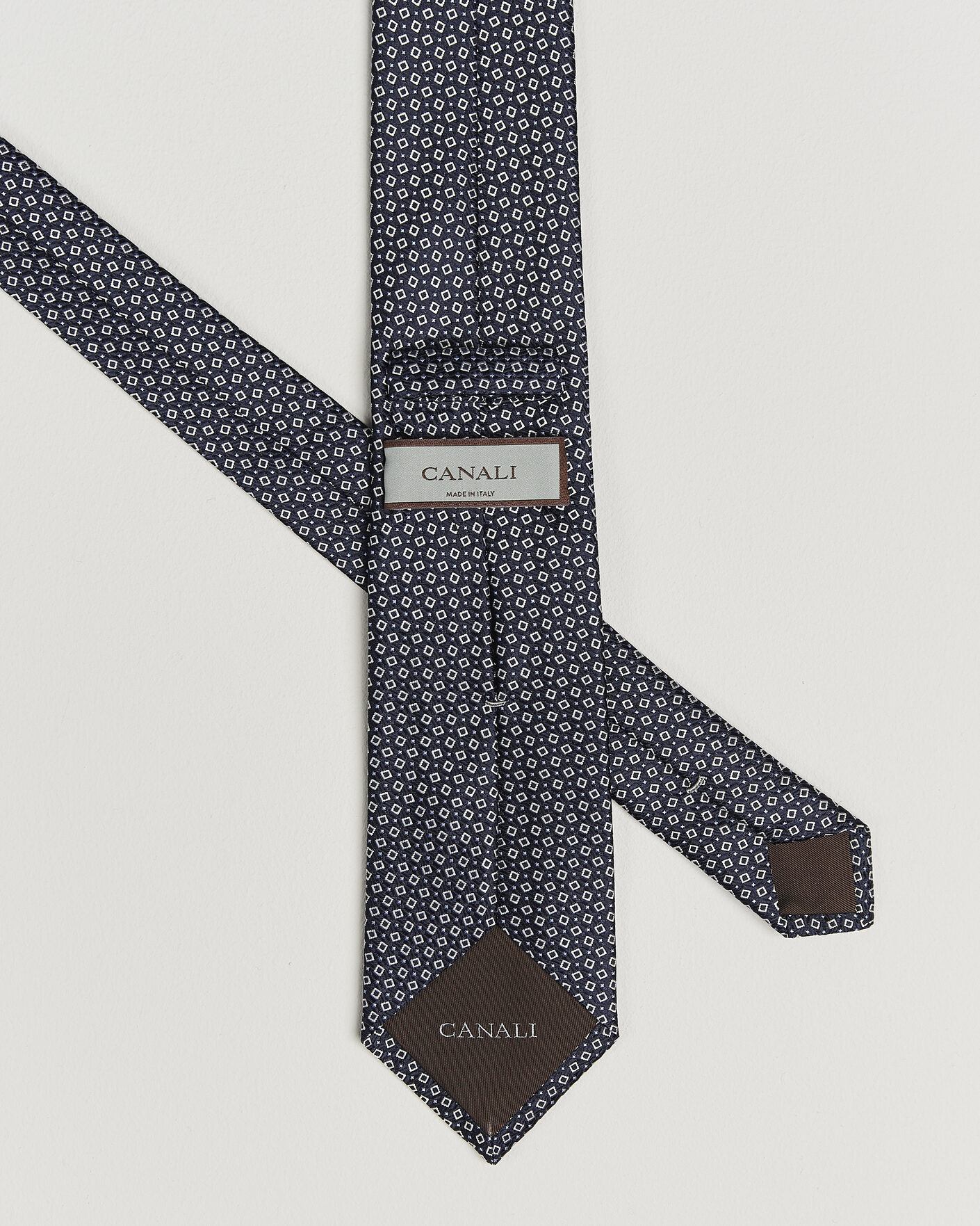 Hombres | Corbatas | Canali | Micro Structure Silk Tie Navy