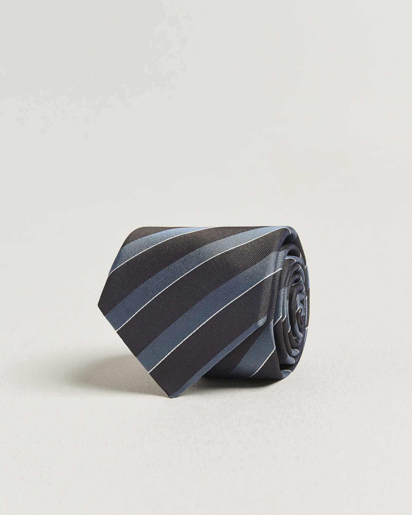 Hombres | Corbatas | Canali | Regimental Stripe Silk Tie Brown/Blue