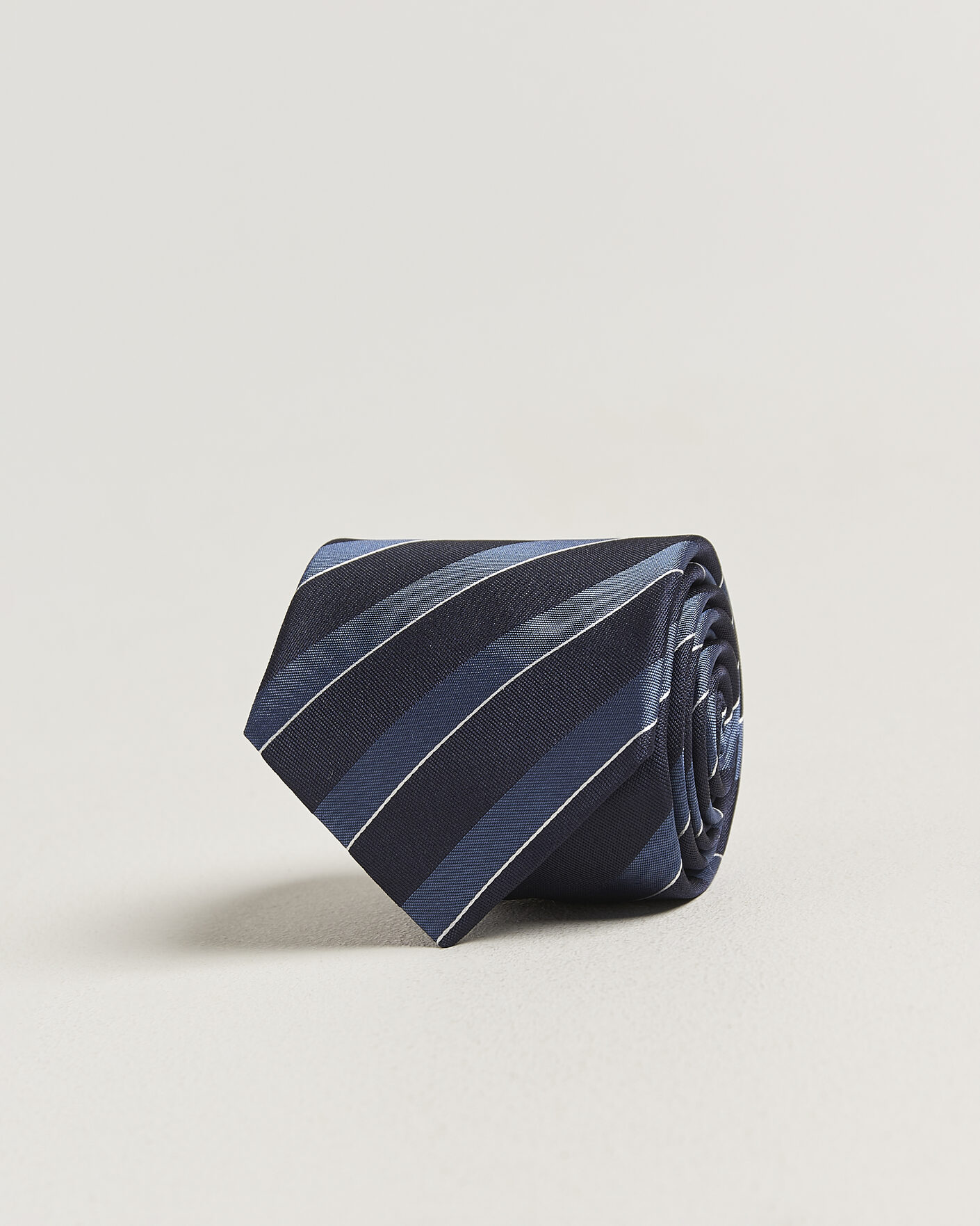 Hombres | Corbatas | Canali | Regimental Stripe Silk Tie Navy/Blue