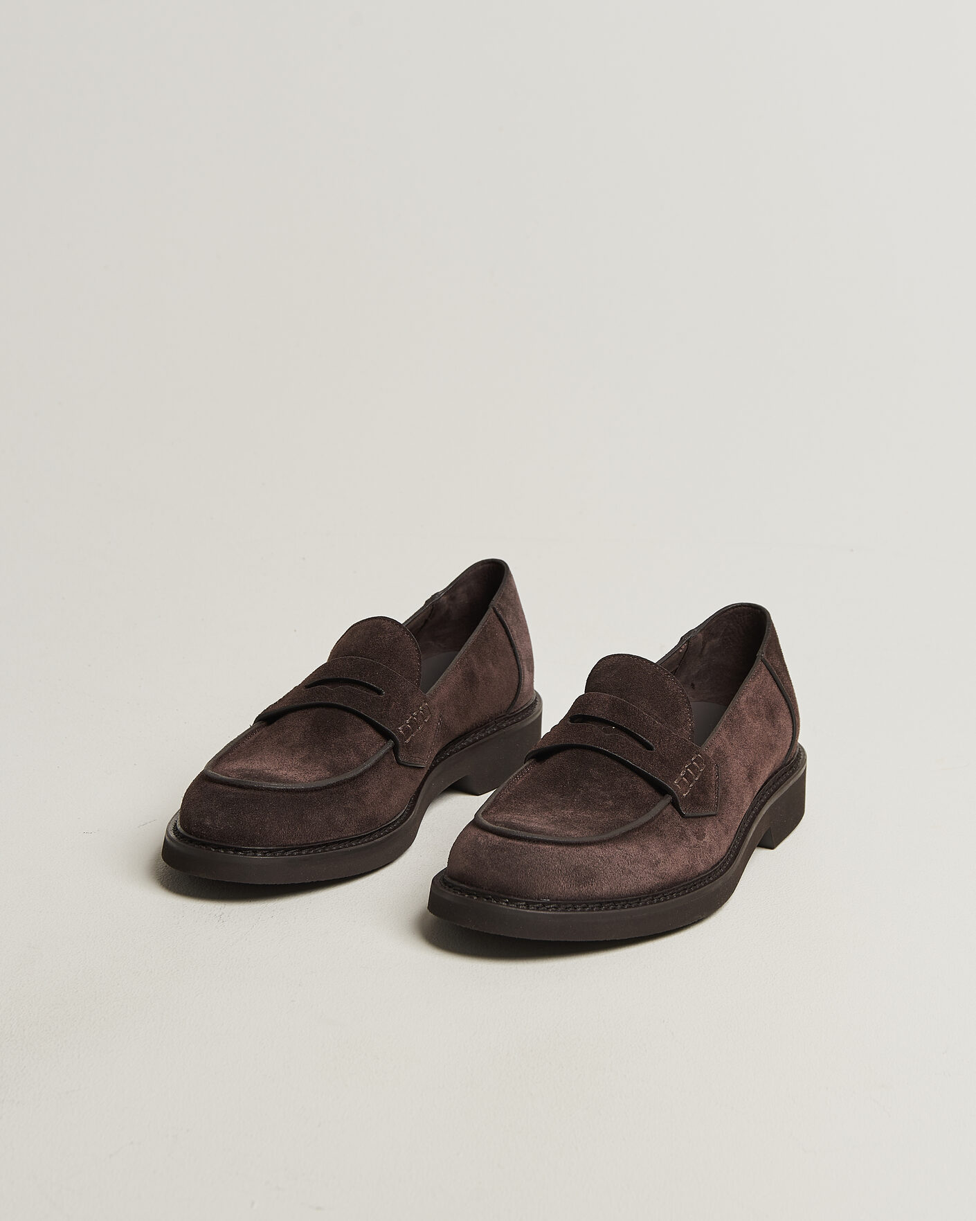 Hombres | Mocasines | Canali | Penny Loafers Dark Brown Suede