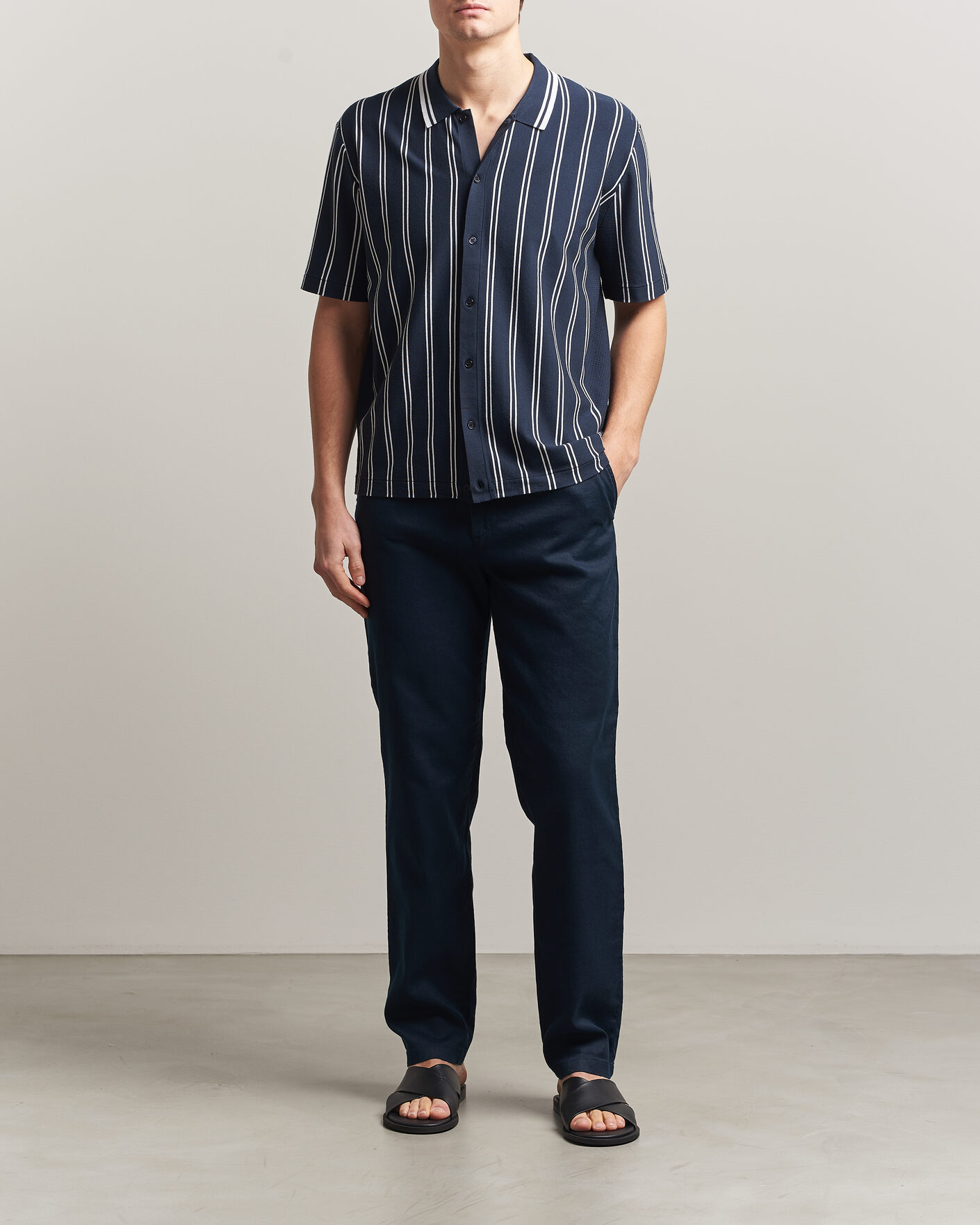 Hombres | Pantalones | J.Lindeberg | Logan Stretch Linen Pants JL Navy