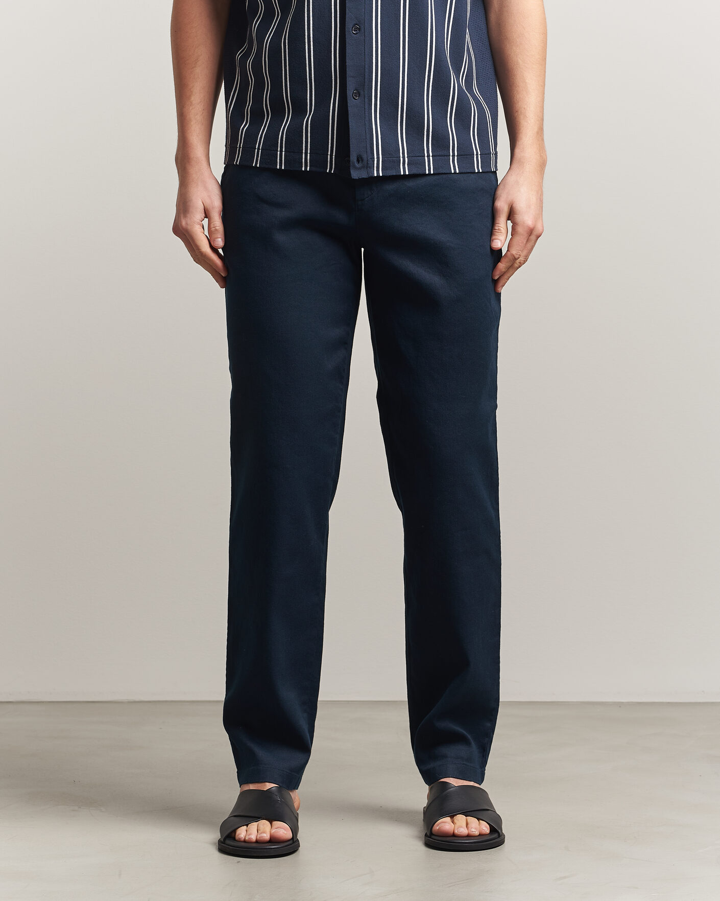 Hombres | Pantalones | J.Lindeberg | Logan Stretch Linen Pants JL Navy
