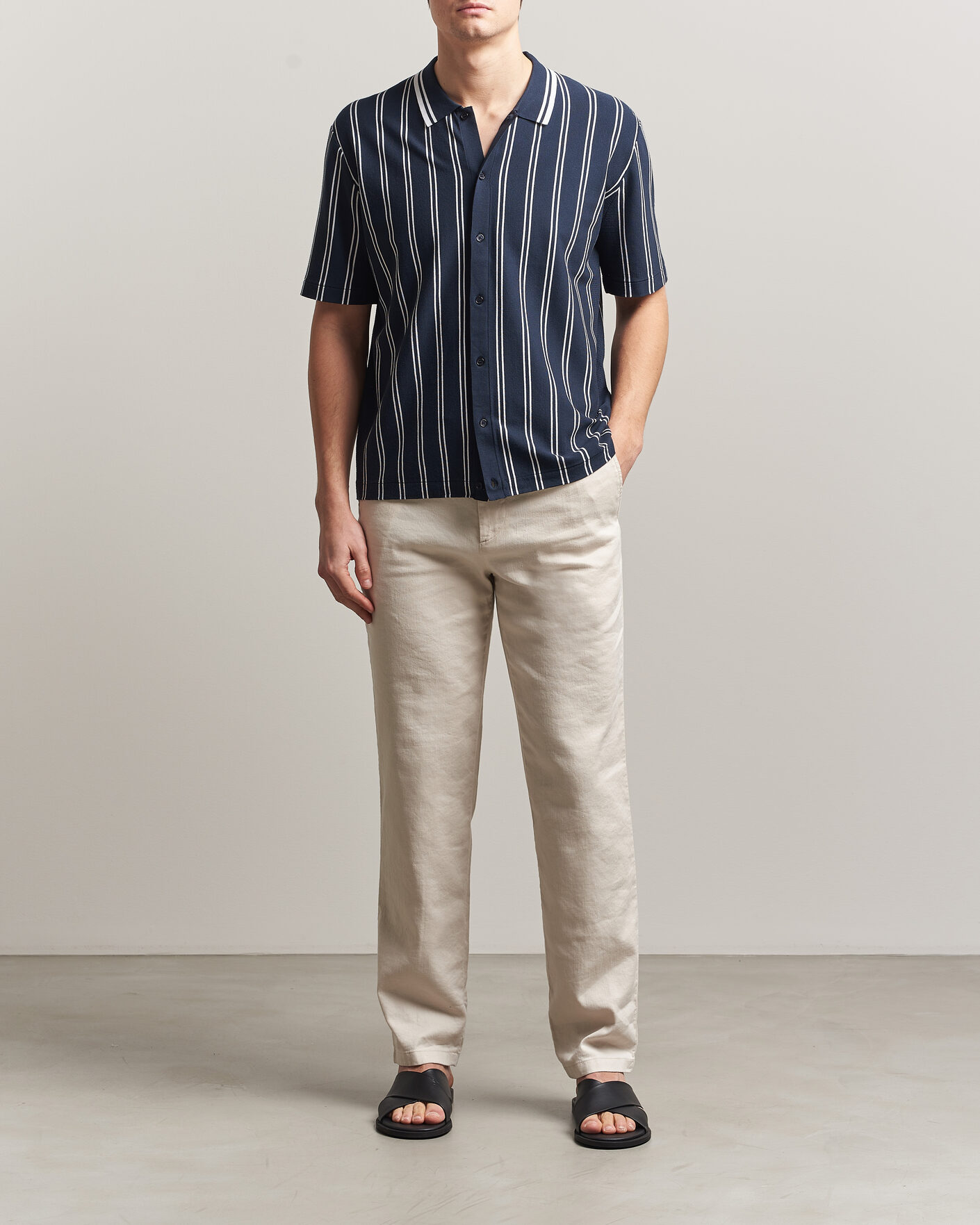 Hombres | Pantalones | J.Lindeberg | Logan Stretch Linen Pants Moonbeam