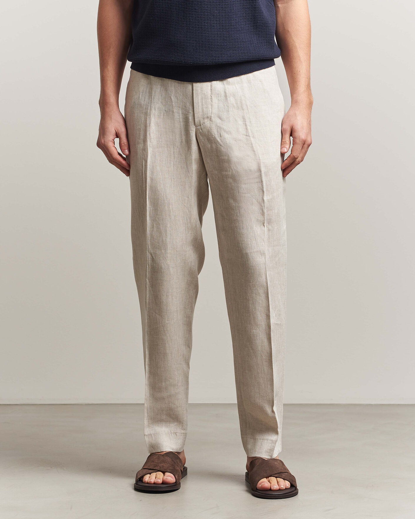 Hombres | Pantalones | J.Lindeberg | Soren Drape Linen Pants Moonbeam