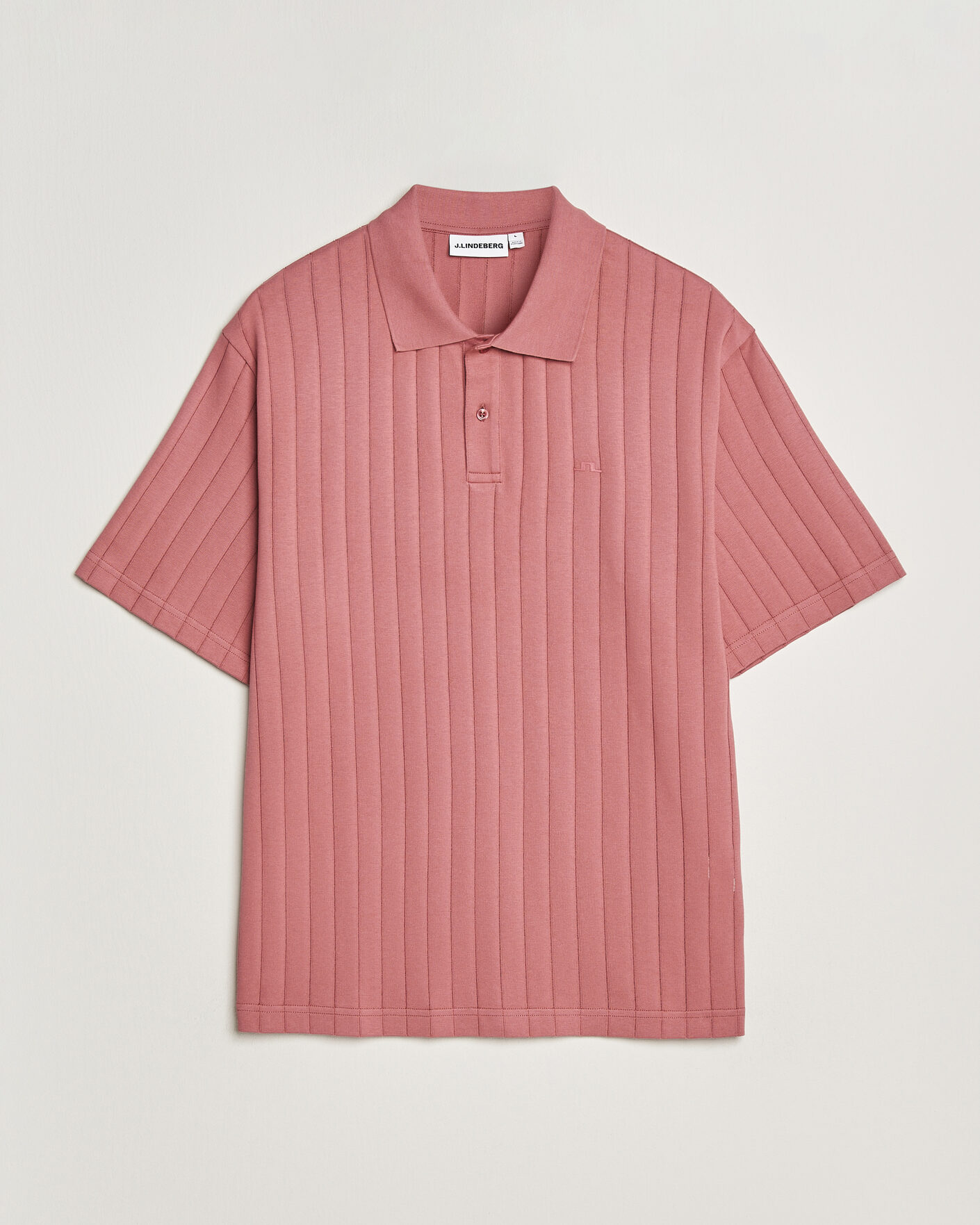 Hombres | Polos | J.Lindeberg | Simon Striped Polo Withered Rose