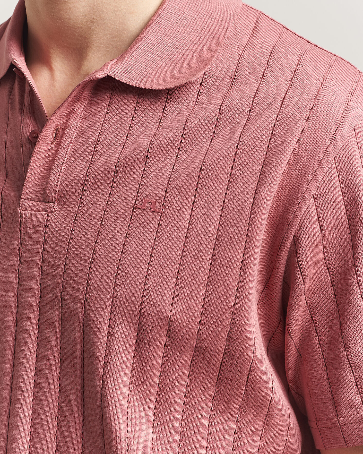 Hombres | Polos | J.Lindeberg | Simon Striped Polo Withered Rose