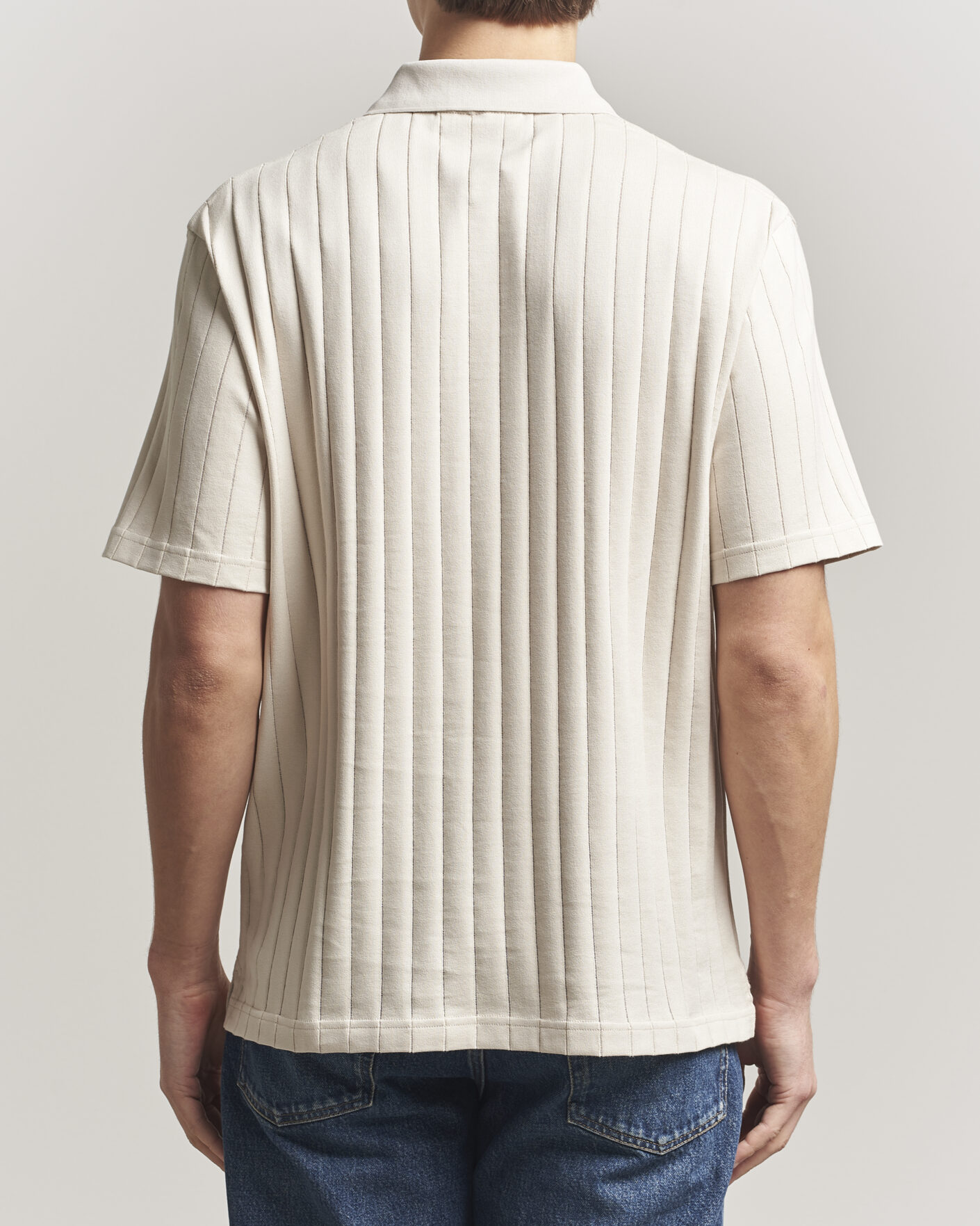 Hombres | Polos | J.Lindeberg | Simon Striped Polo Moonbeam