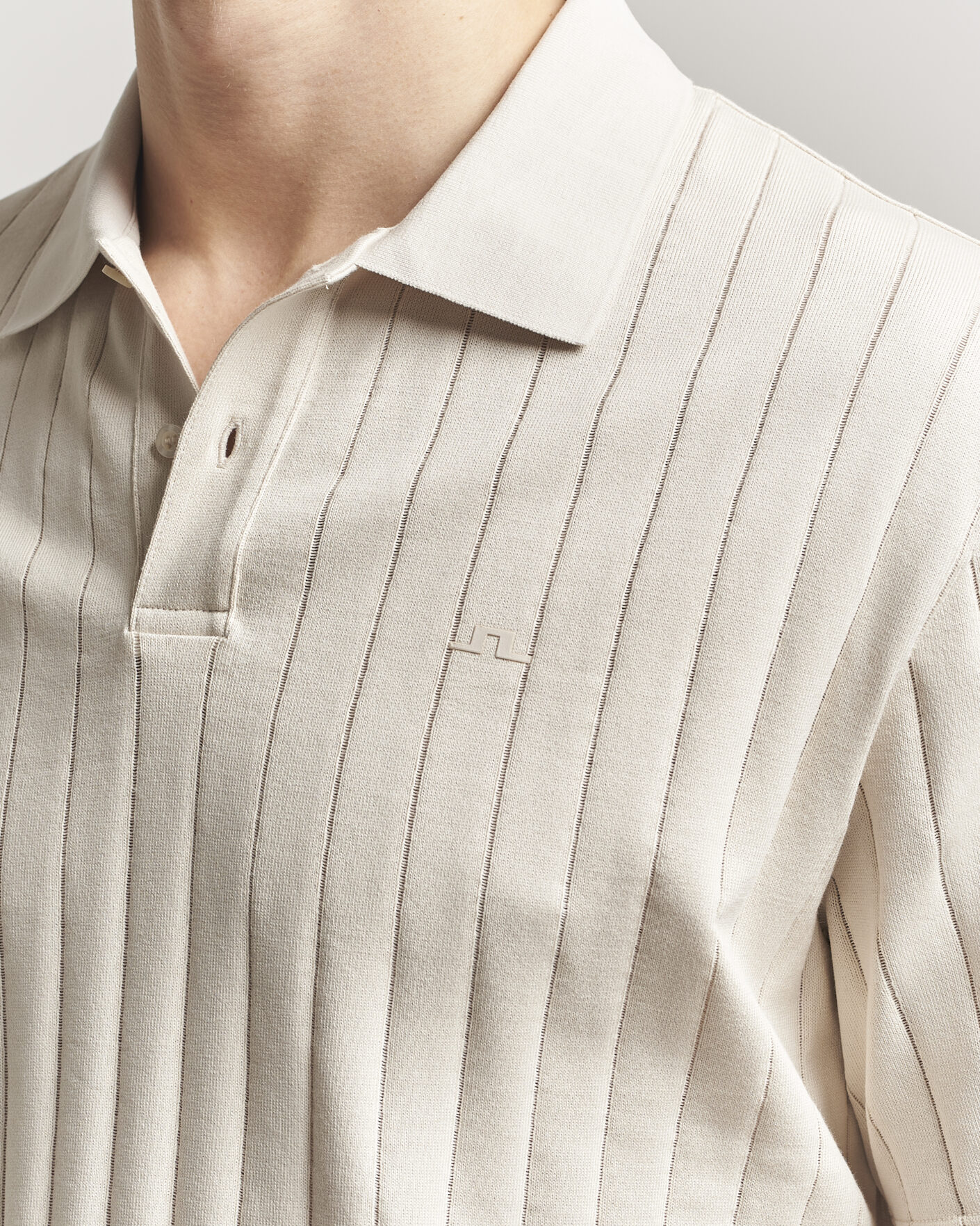 Hombres | Polos | J.Lindeberg | Simon Striped Polo Moonbeam