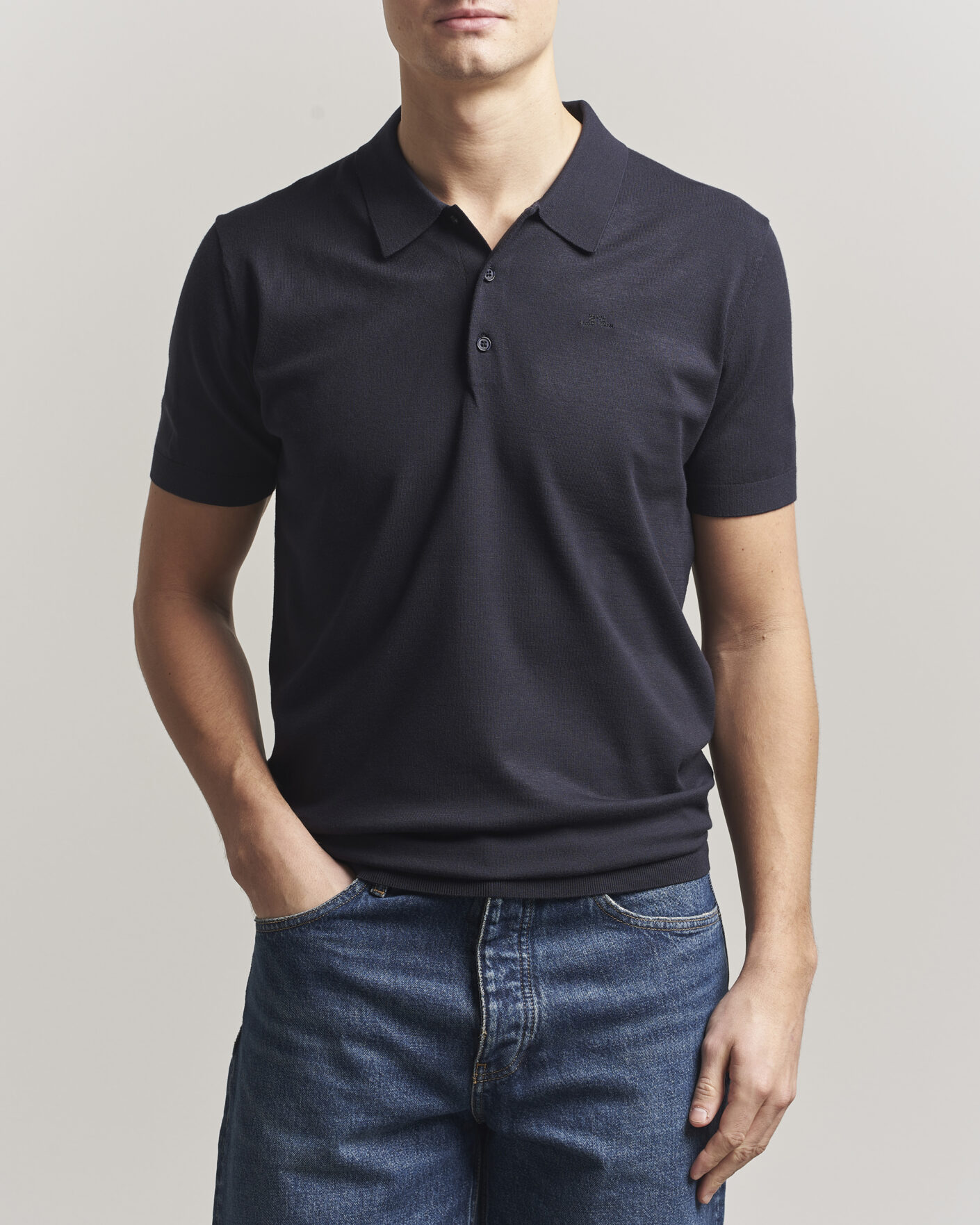 Hombres | Polos | J.Lindeberg | Ridge Knitted Polo JL Navy